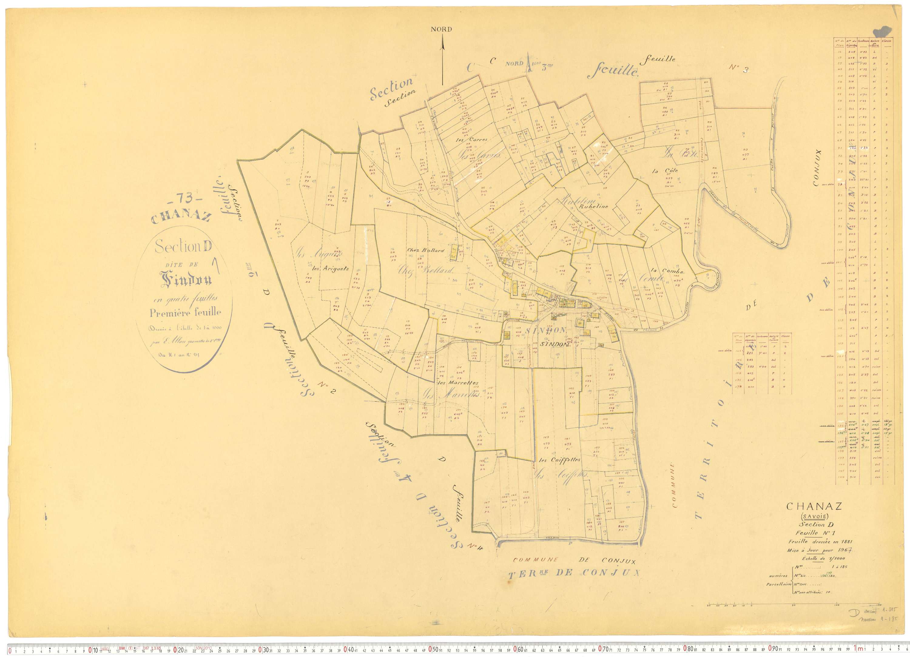 Chanaz - Cadastre rénové, version de travail (1967).