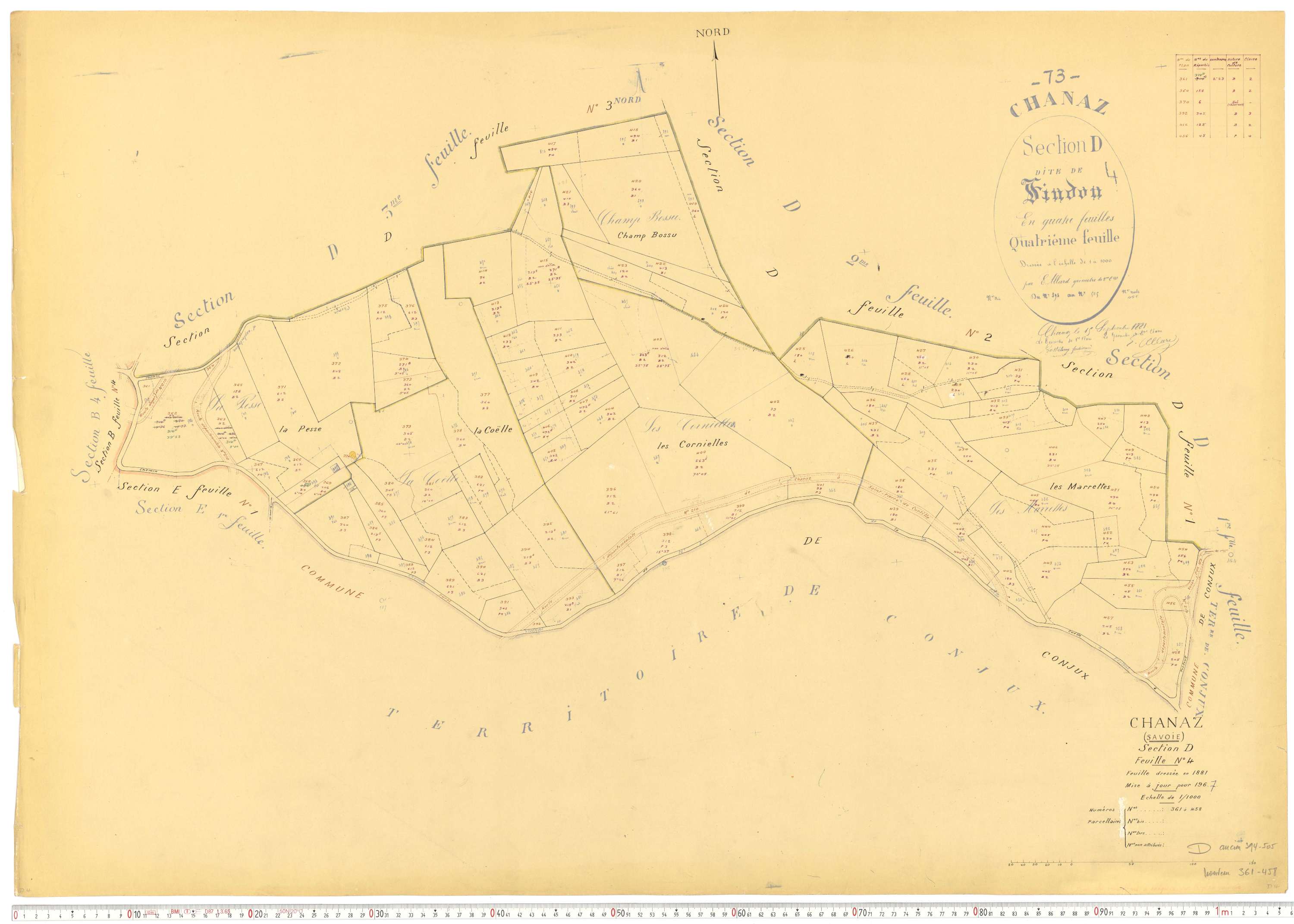 Chanaz - Cadastre rénové, version de travail (1967).