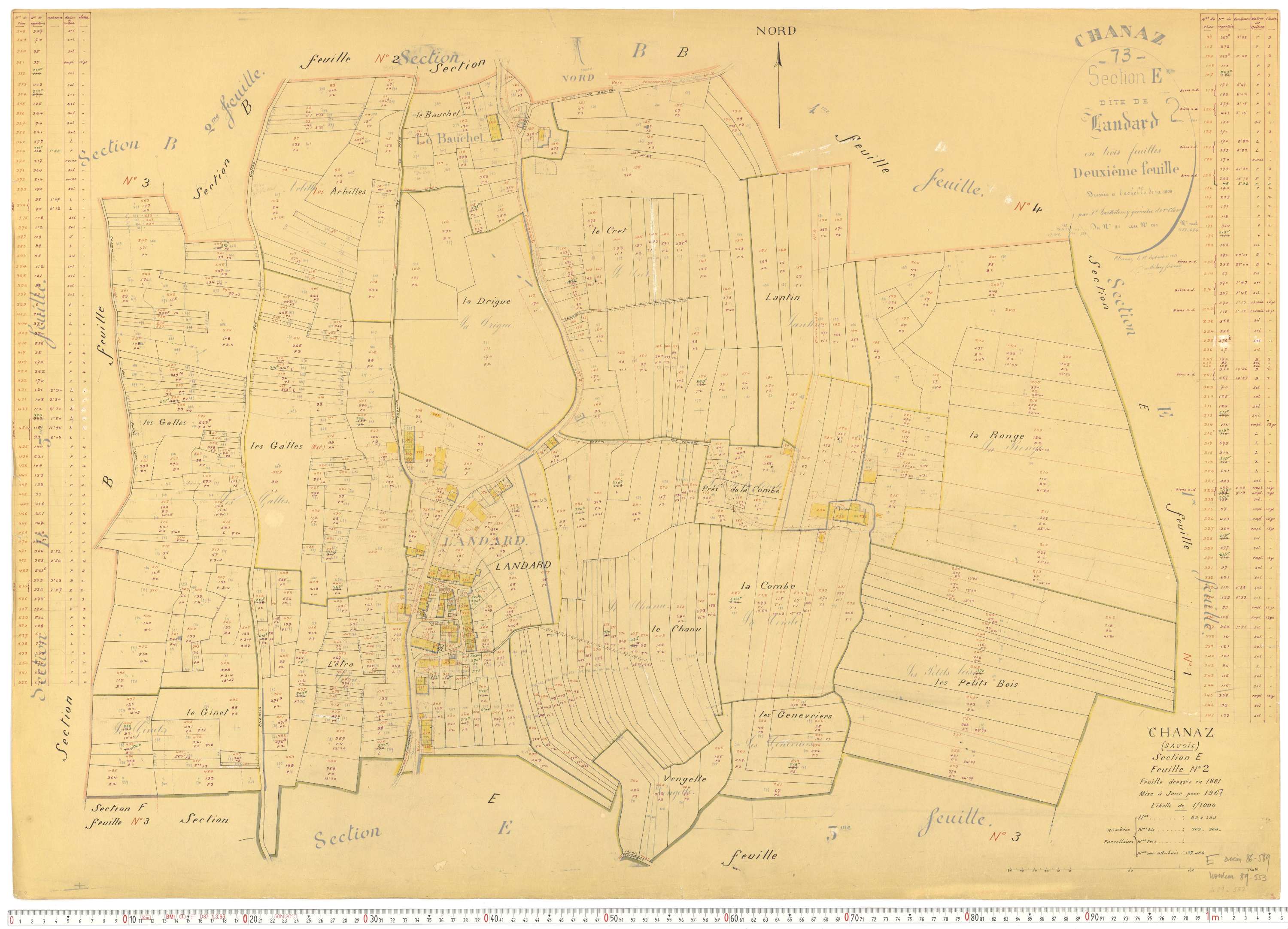 Chanaz - Cadastre rénové, version de travail (1967).