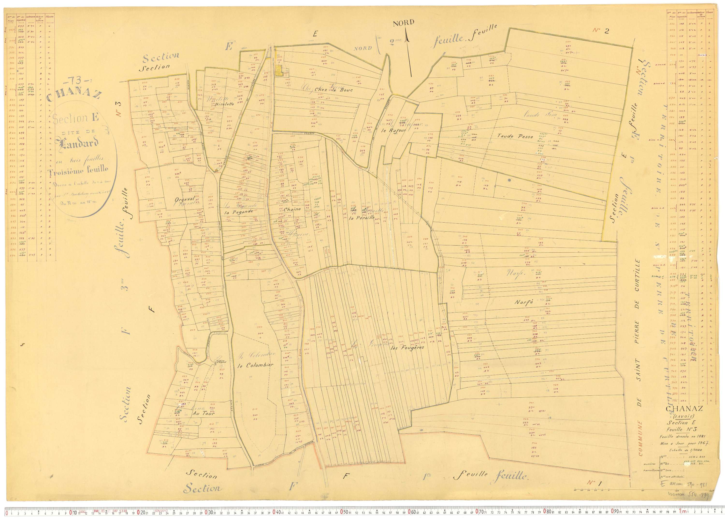 Chanaz - Cadastre rénové, version de travail (1967).