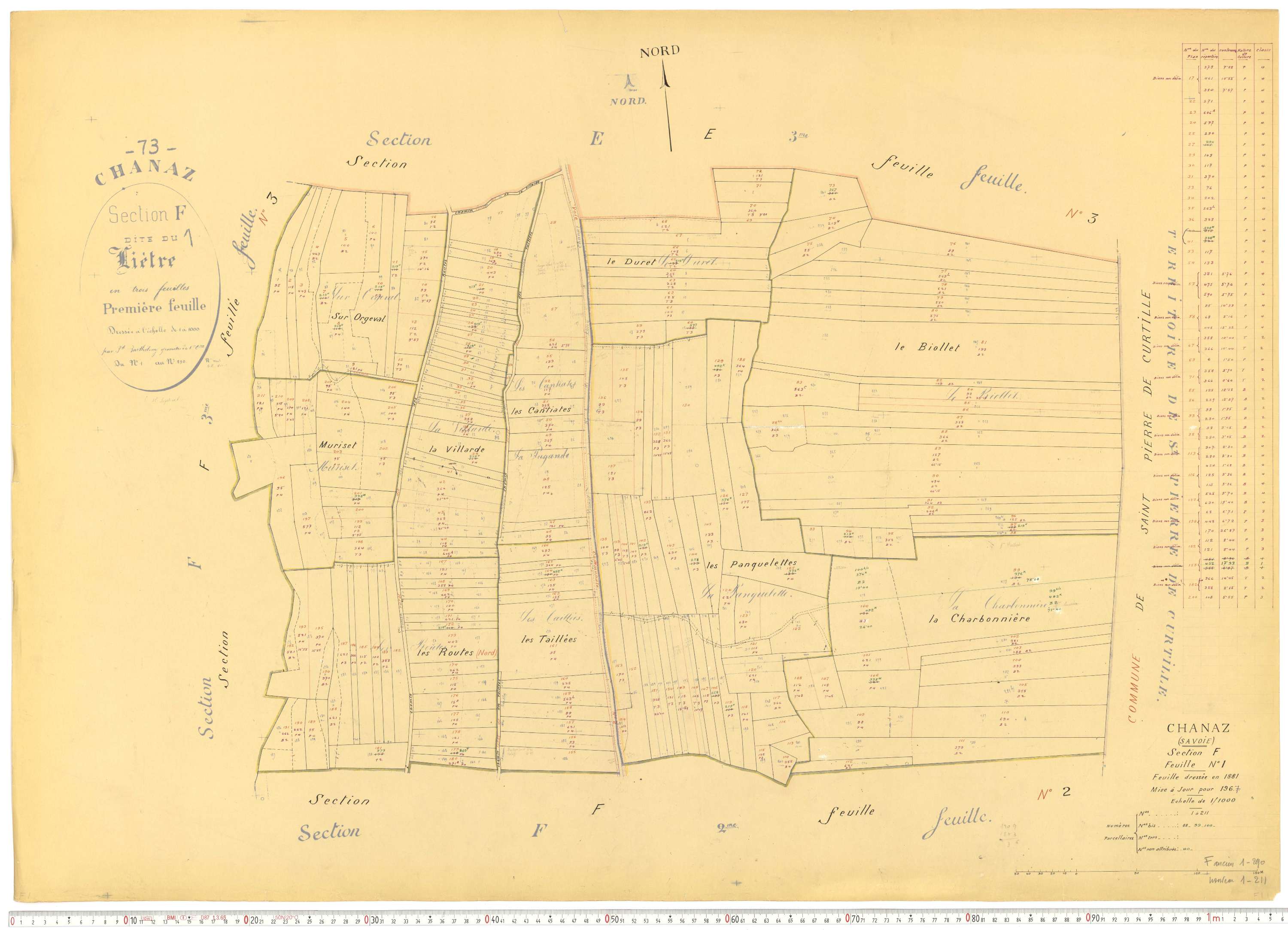 Chanaz - Cadastre rénové, version de travail (1967).
