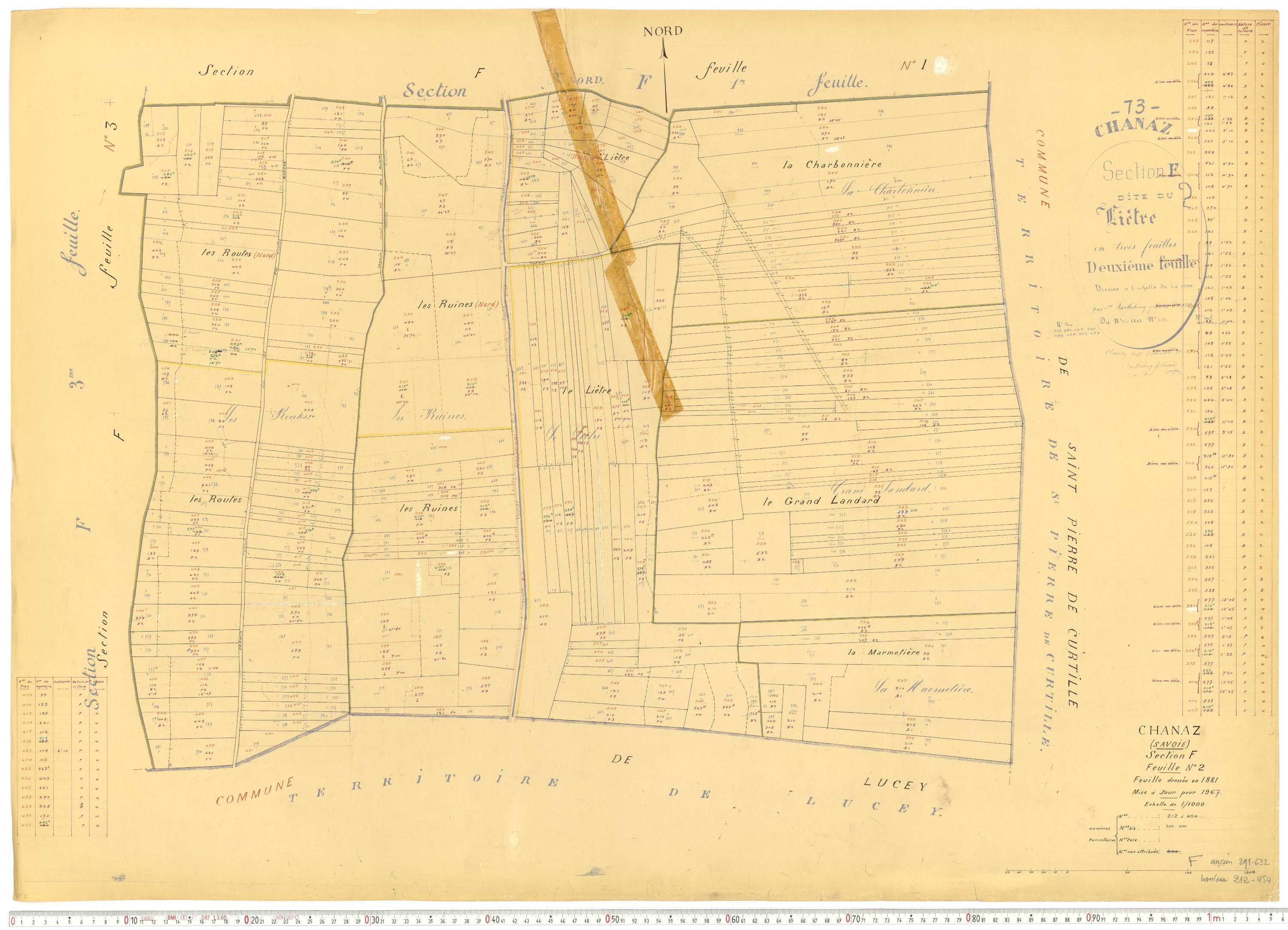 Chanaz - Cadastre rénové, version de travail (1967).