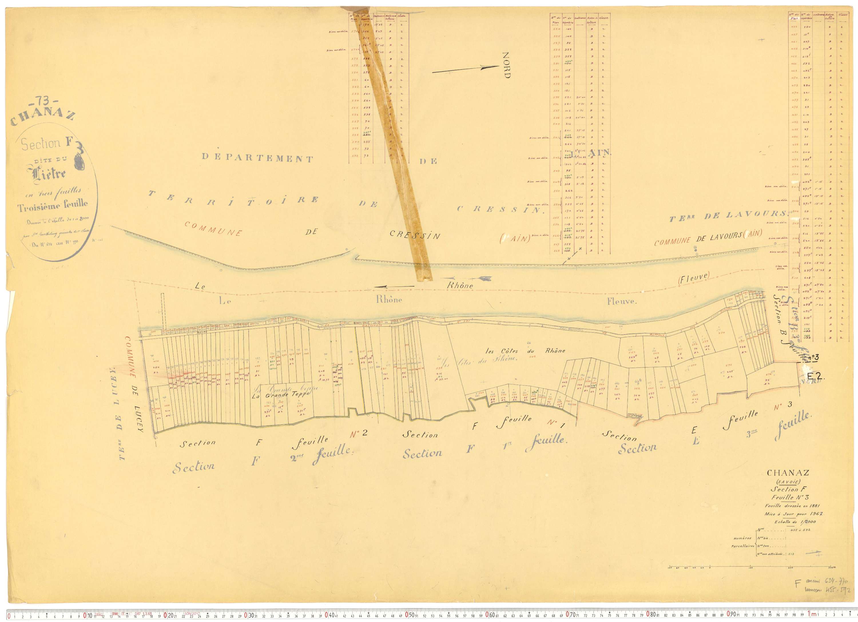 Chanaz - Cadastre rénové, version de travail (1967).
