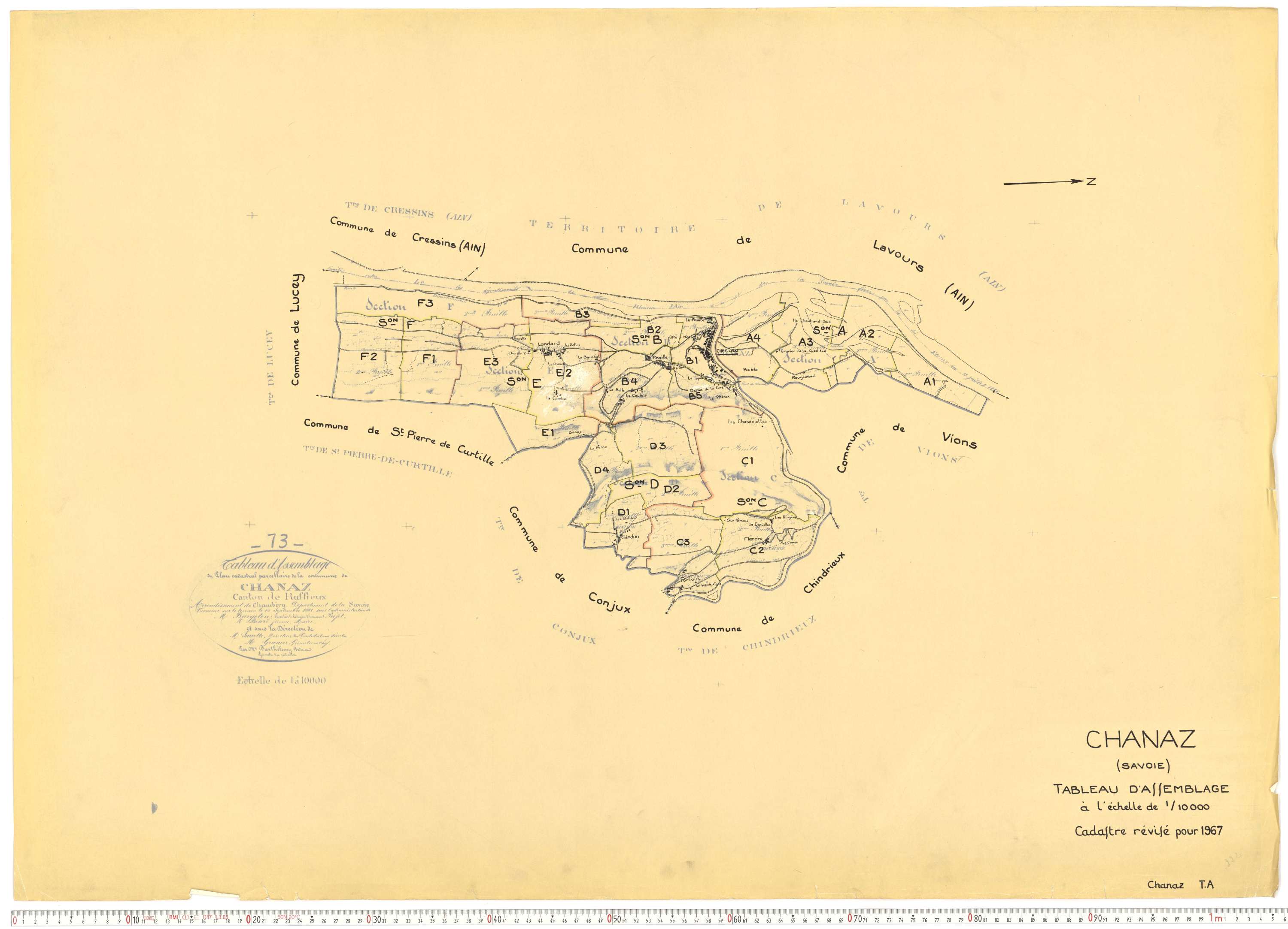 Chanaz - Cadastre rénové, version de travail (1967).