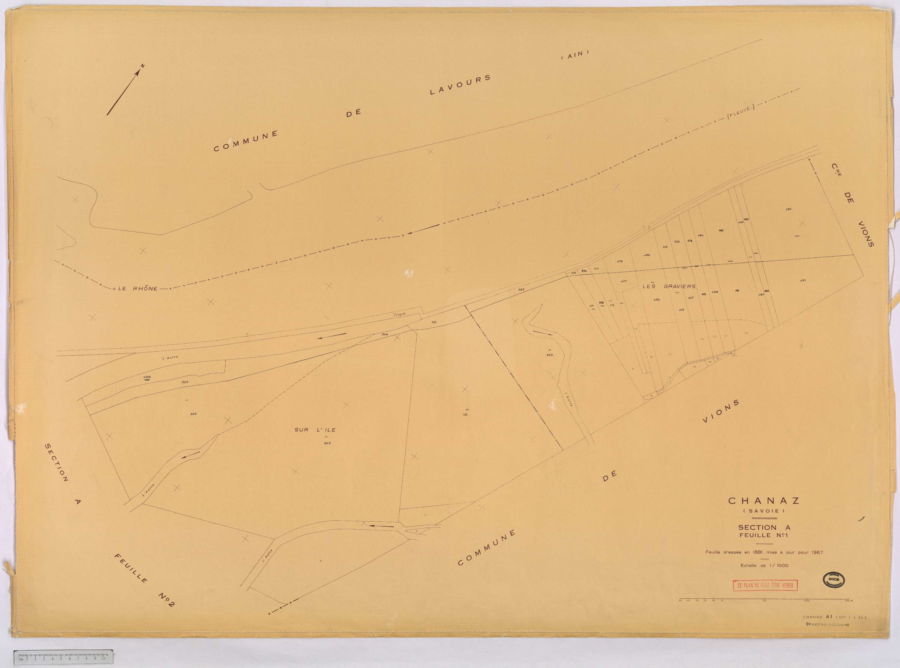 Chanaz - Cadastre rénové, version définitive (1967).