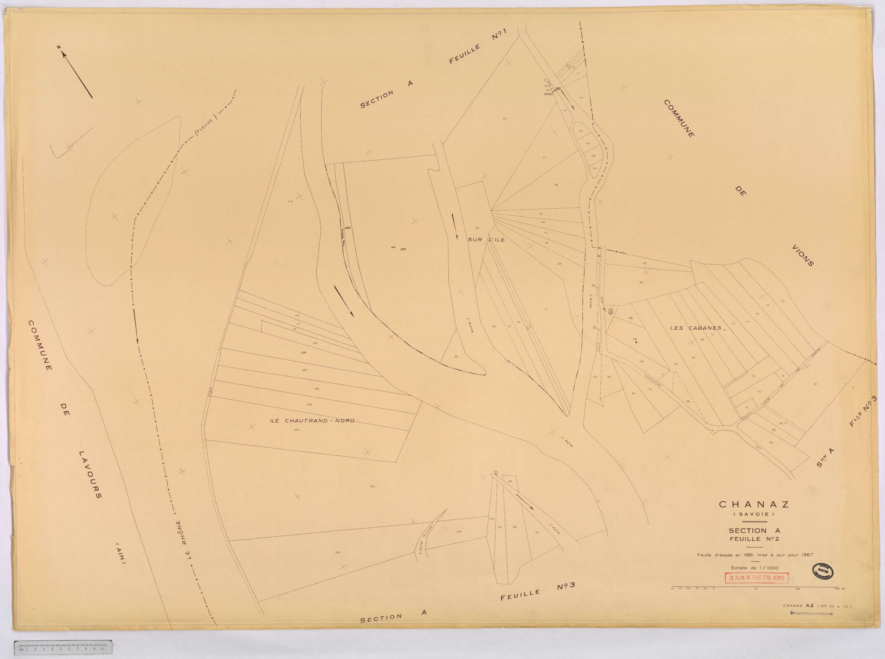 Chanaz - Cadastre rénové, version définitive (1967).