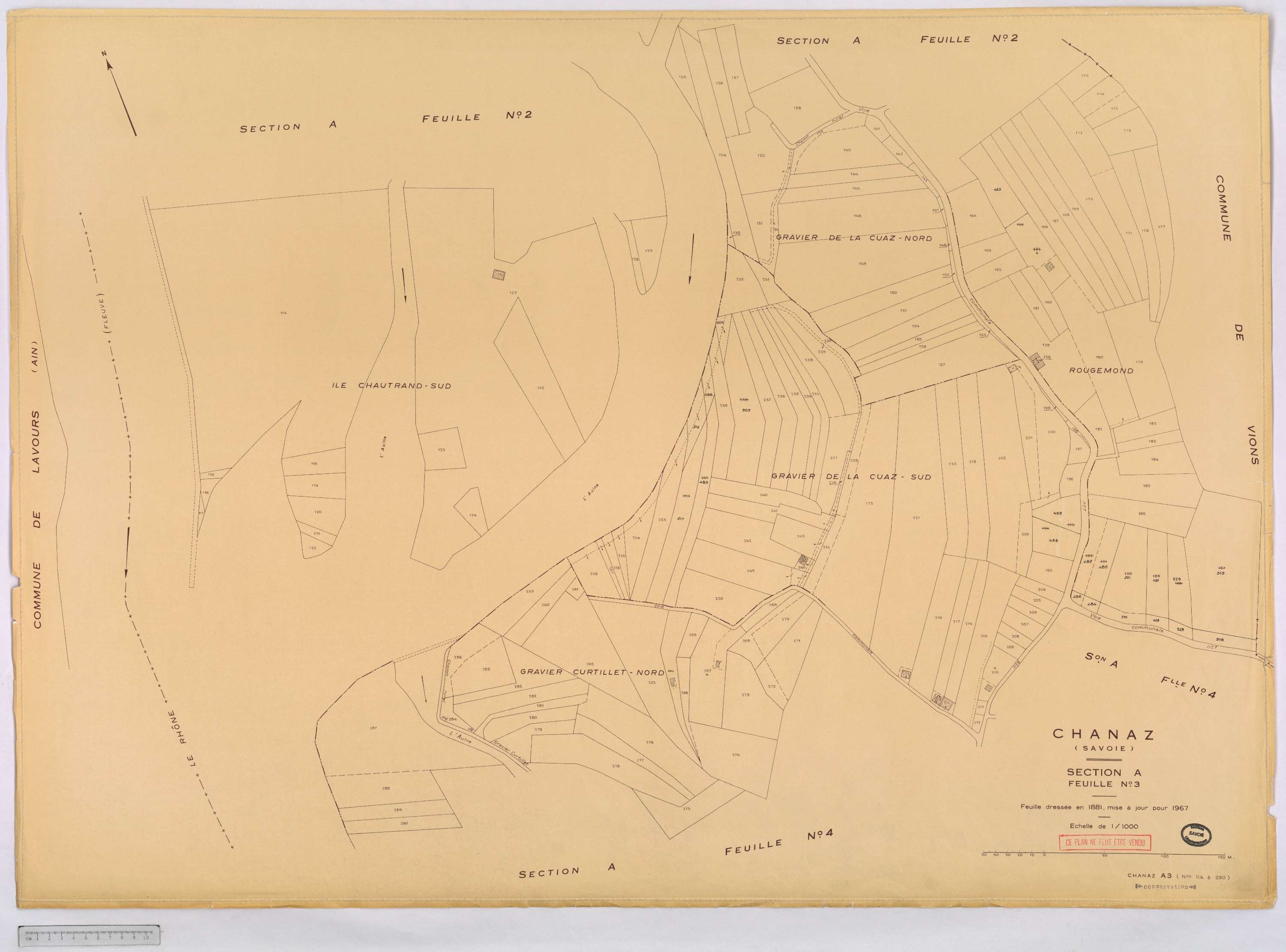 Chanaz - Cadastre rénové, version définitive (1967).