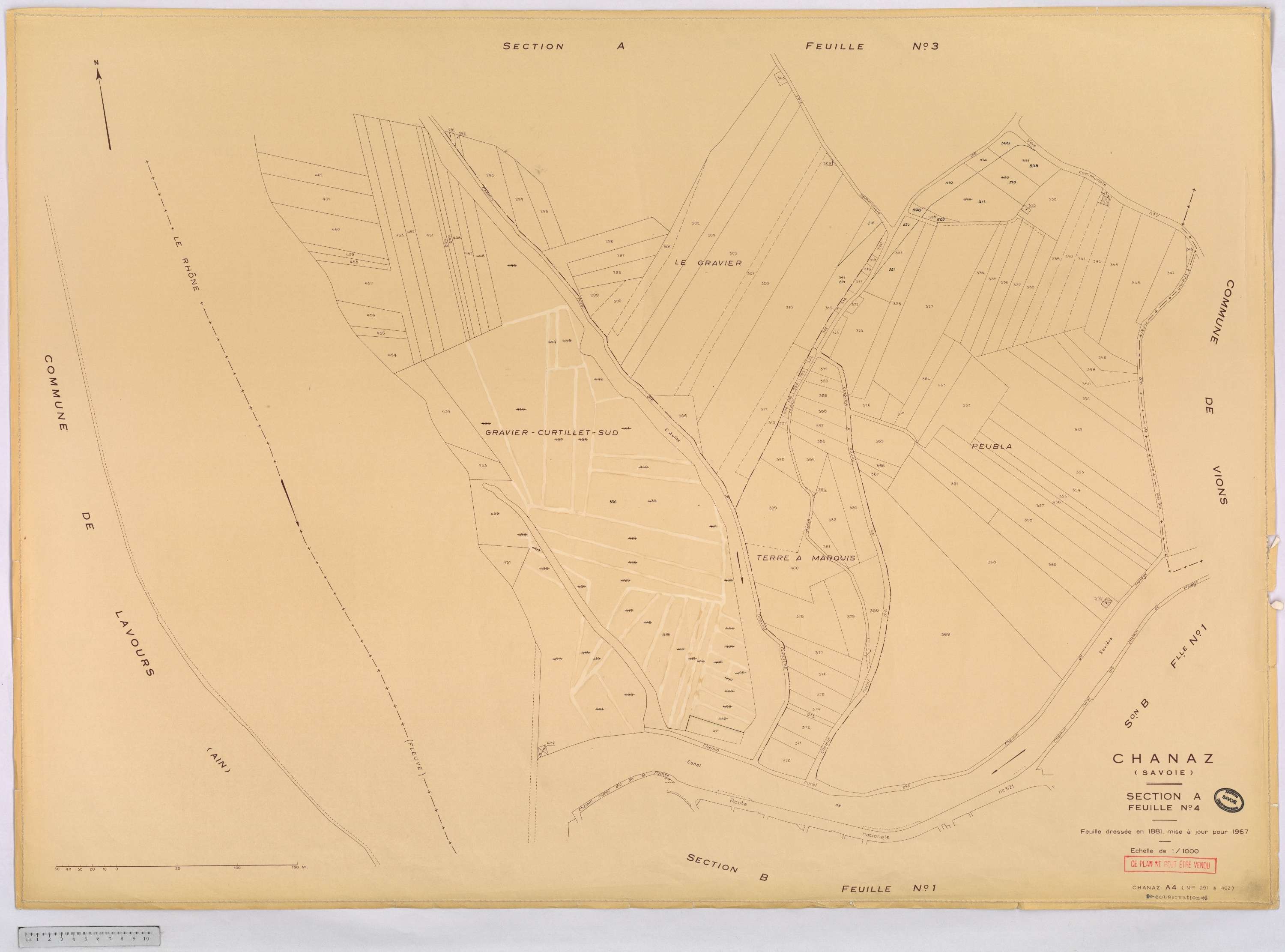 Chanaz - Cadastre rénové, version définitive (1967).