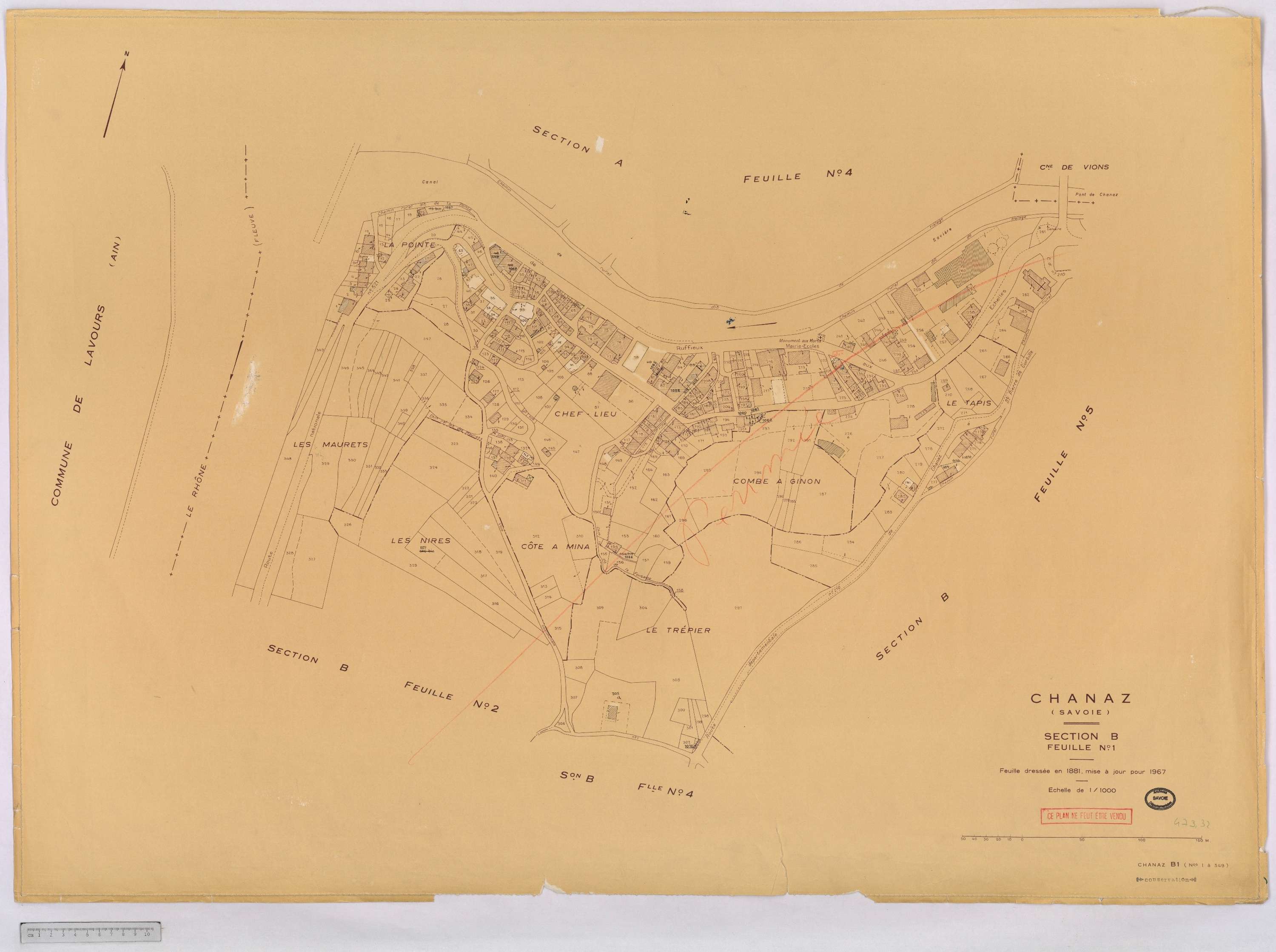 Chanaz - Cadastre rénové, version définitive (1967).