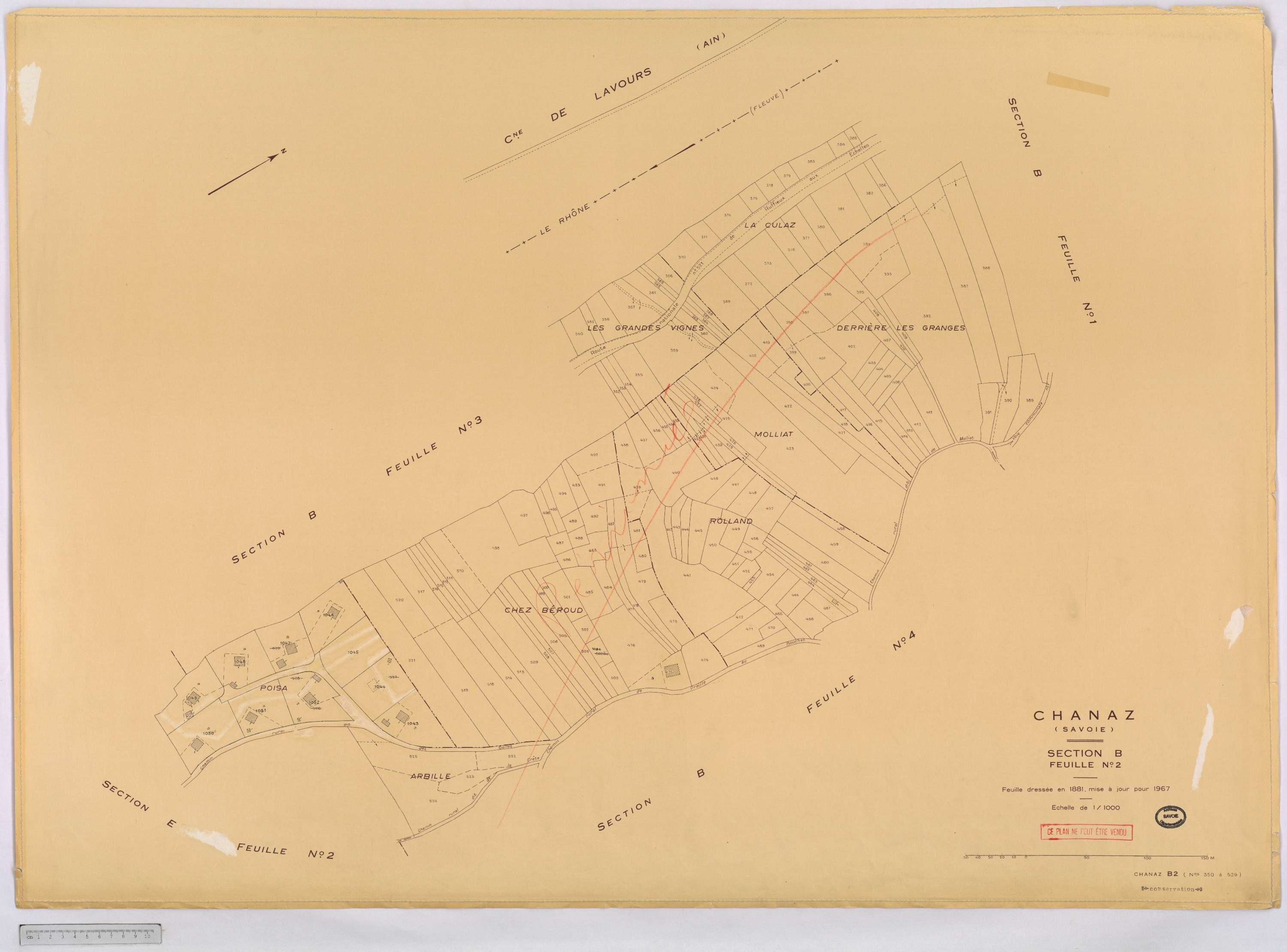 Chanaz - Cadastre rénové, version définitive (1967).
