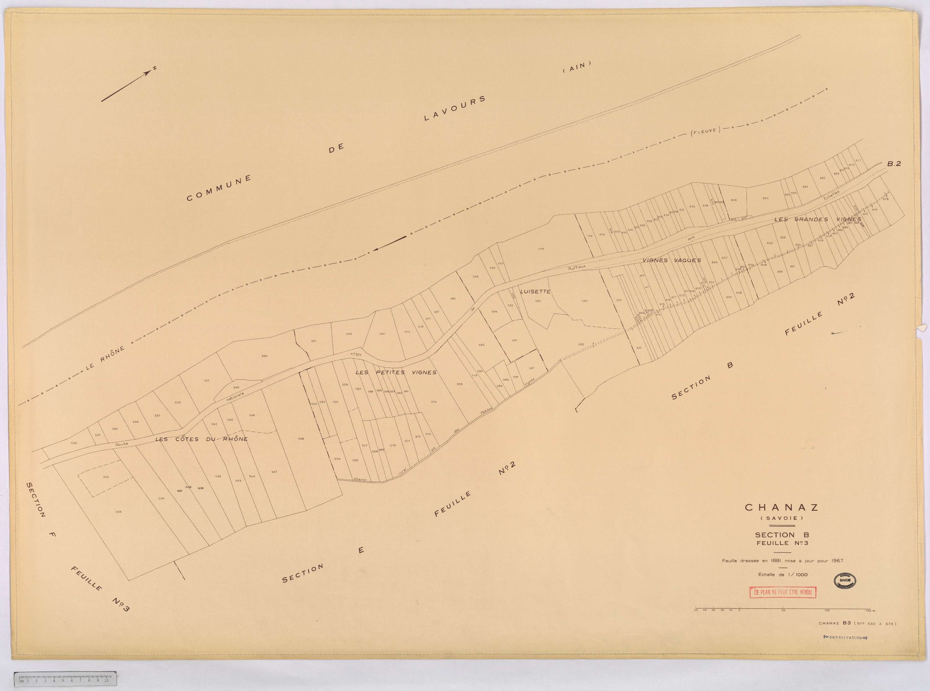 Chanaz - Cadastre rénové, version définitive (1967).