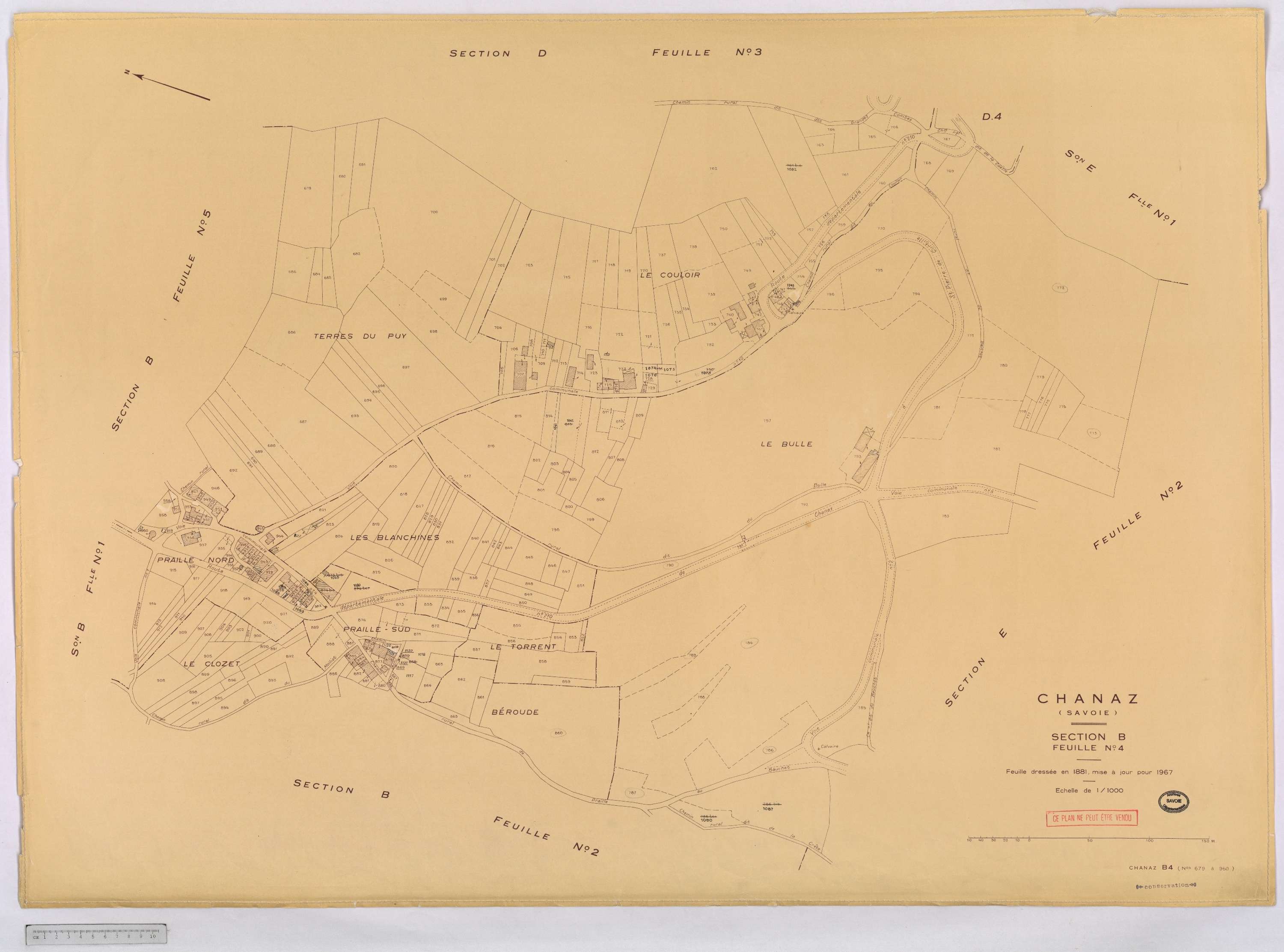 Chanaz - Cadastre rénové, version définitive (1967).