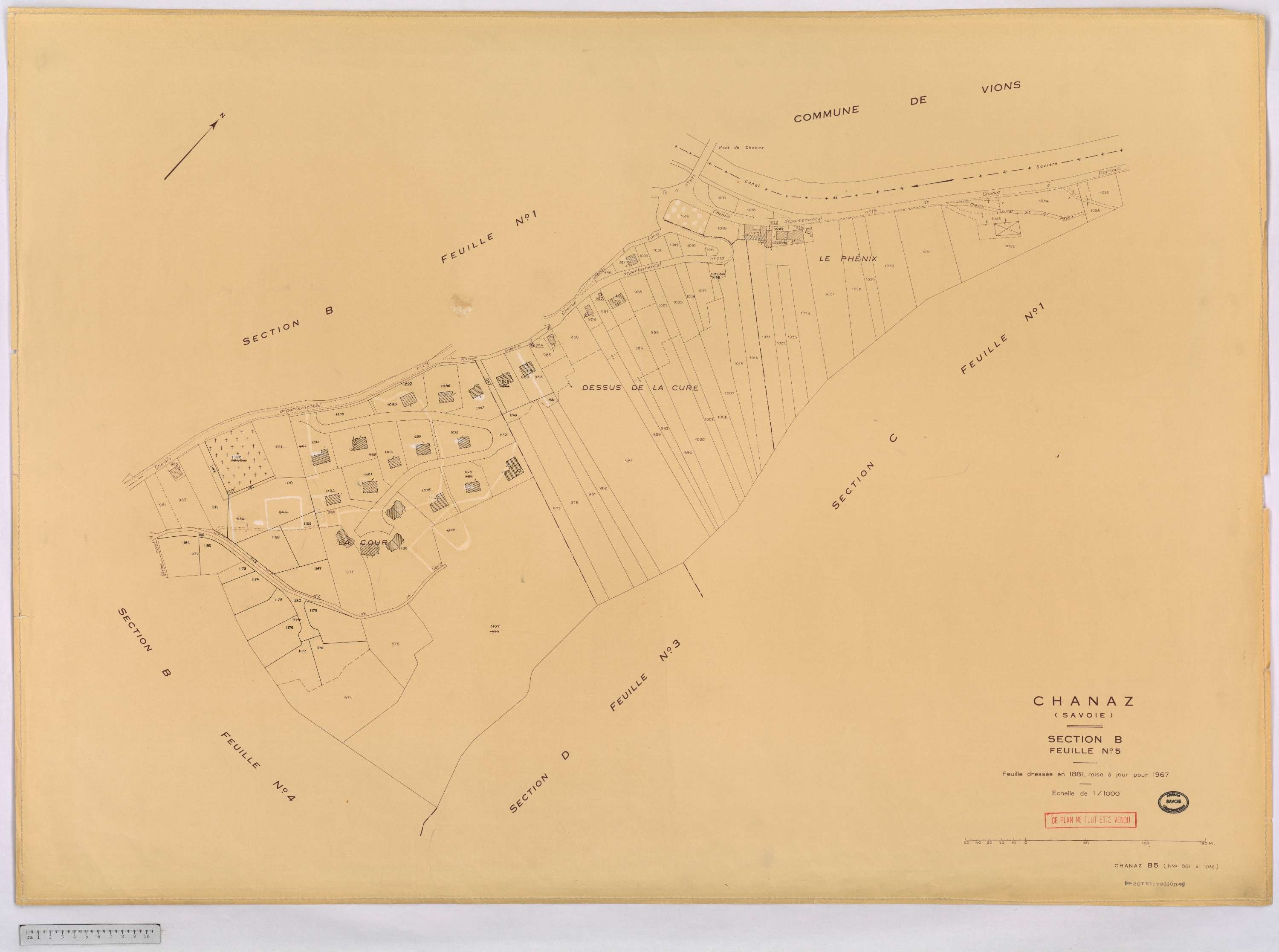 Chanaz - Cadastre rénové, version définitive (1967).
