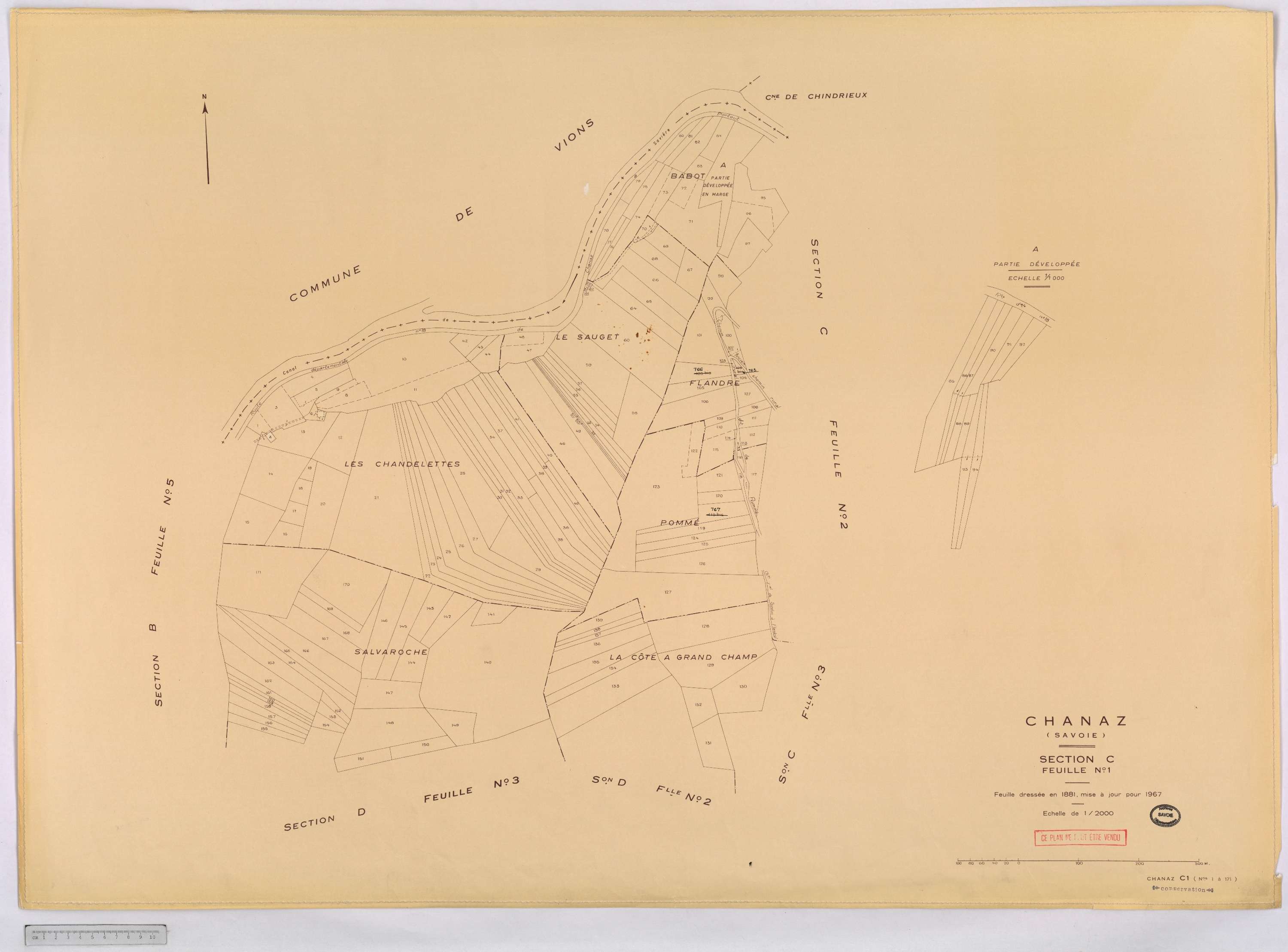 Chanaz - Cadastre rénové, version définitive (1967).