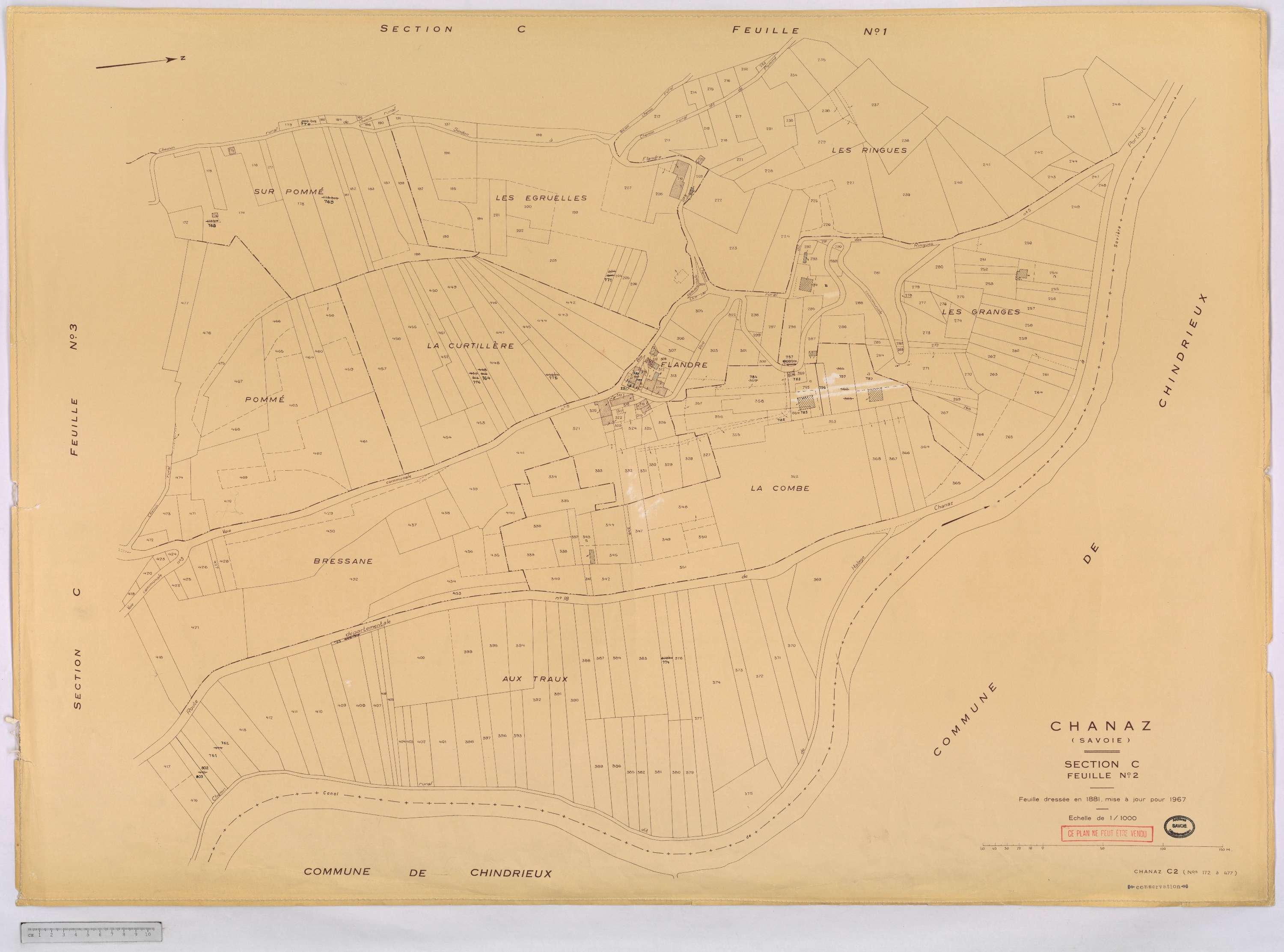 Chanaz - Cadastre rénové, version définitive (1967).