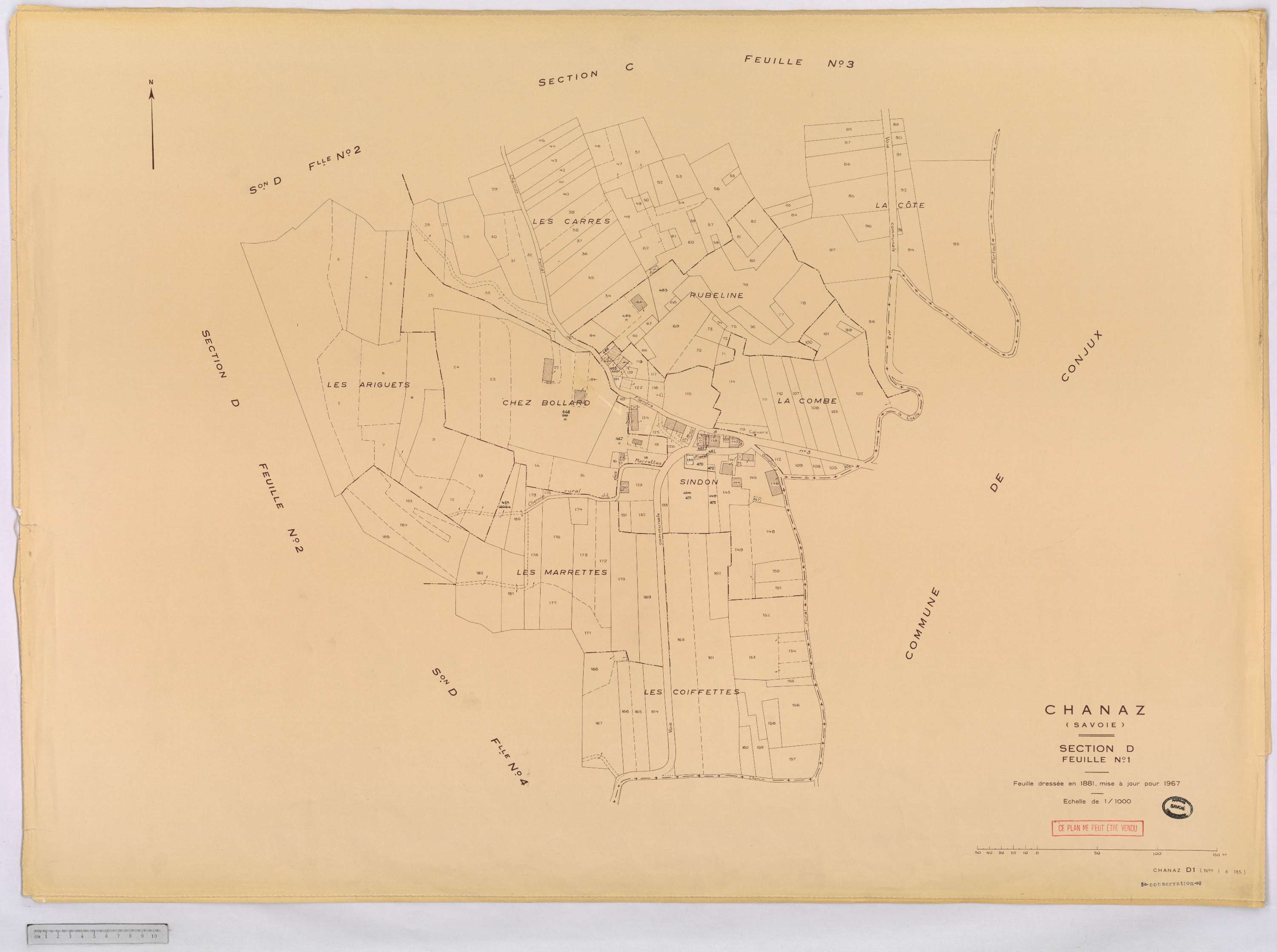 Chanaz - Cadastre rénové, version définitive (1967).