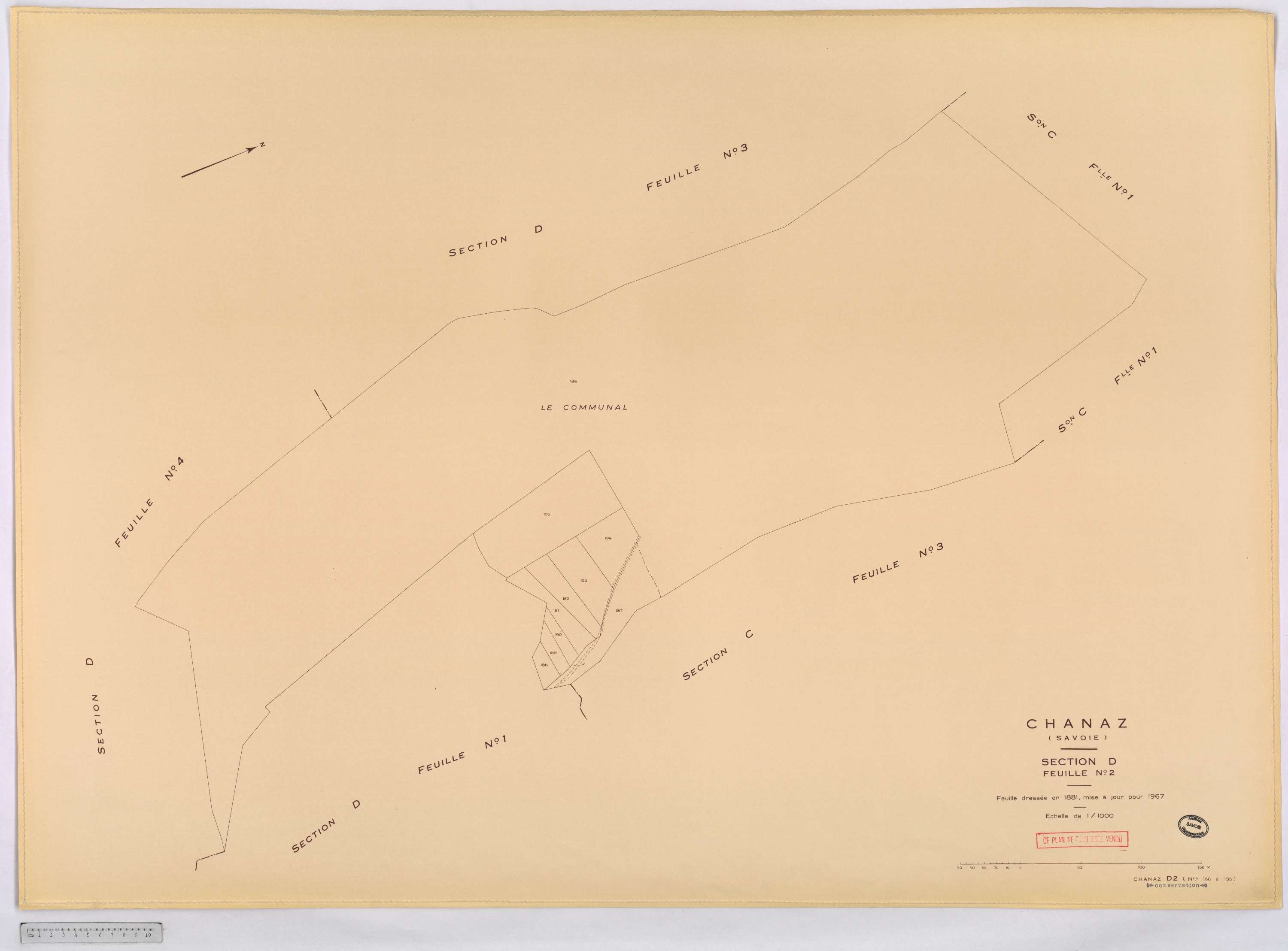 Chanaz - Cadastre rénové, version définitive (1967).