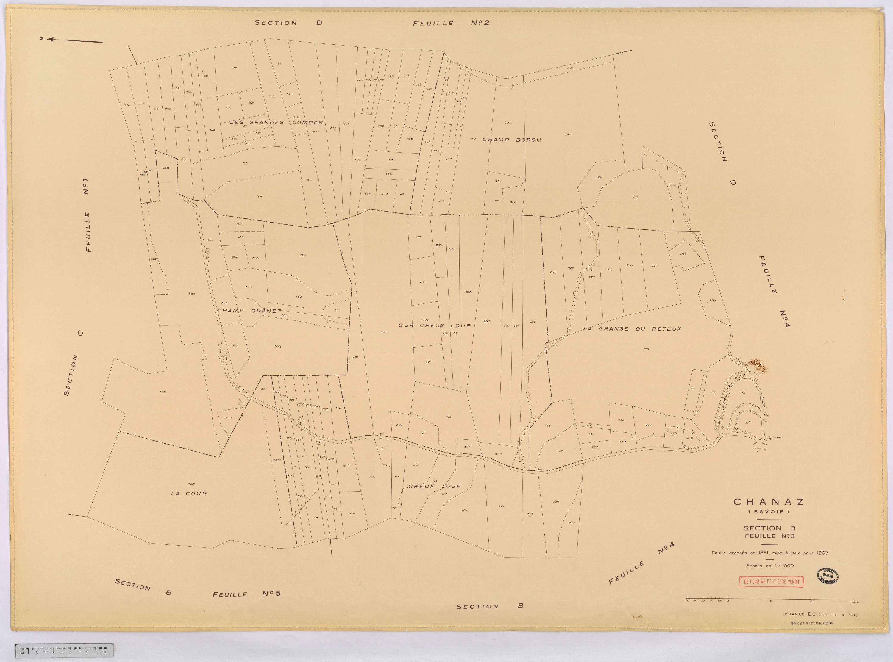 Chanaz - Cadastre rénové, version définitive (1967).