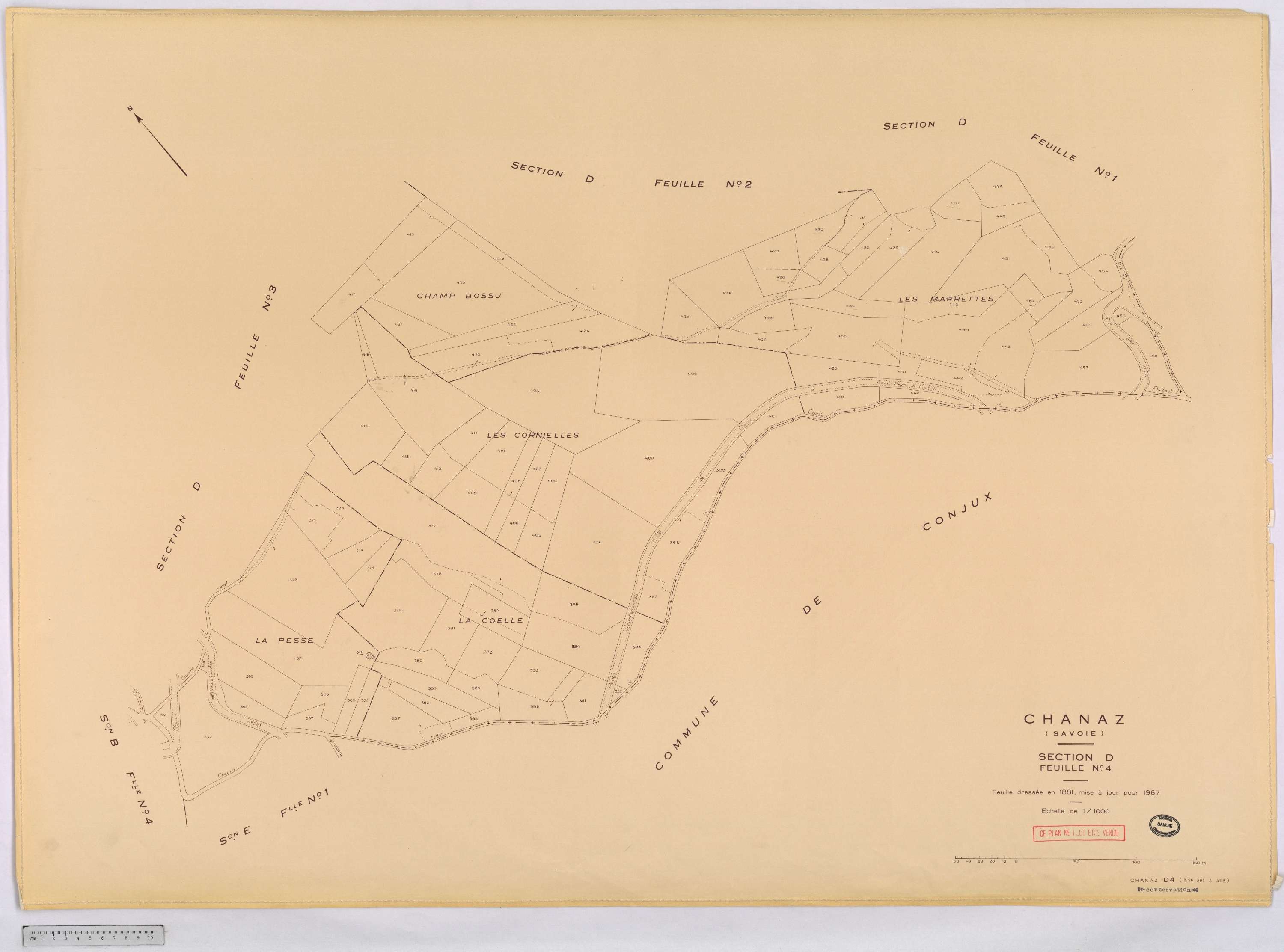 Chanaz - Cadastre rénové, version définitive (1967).