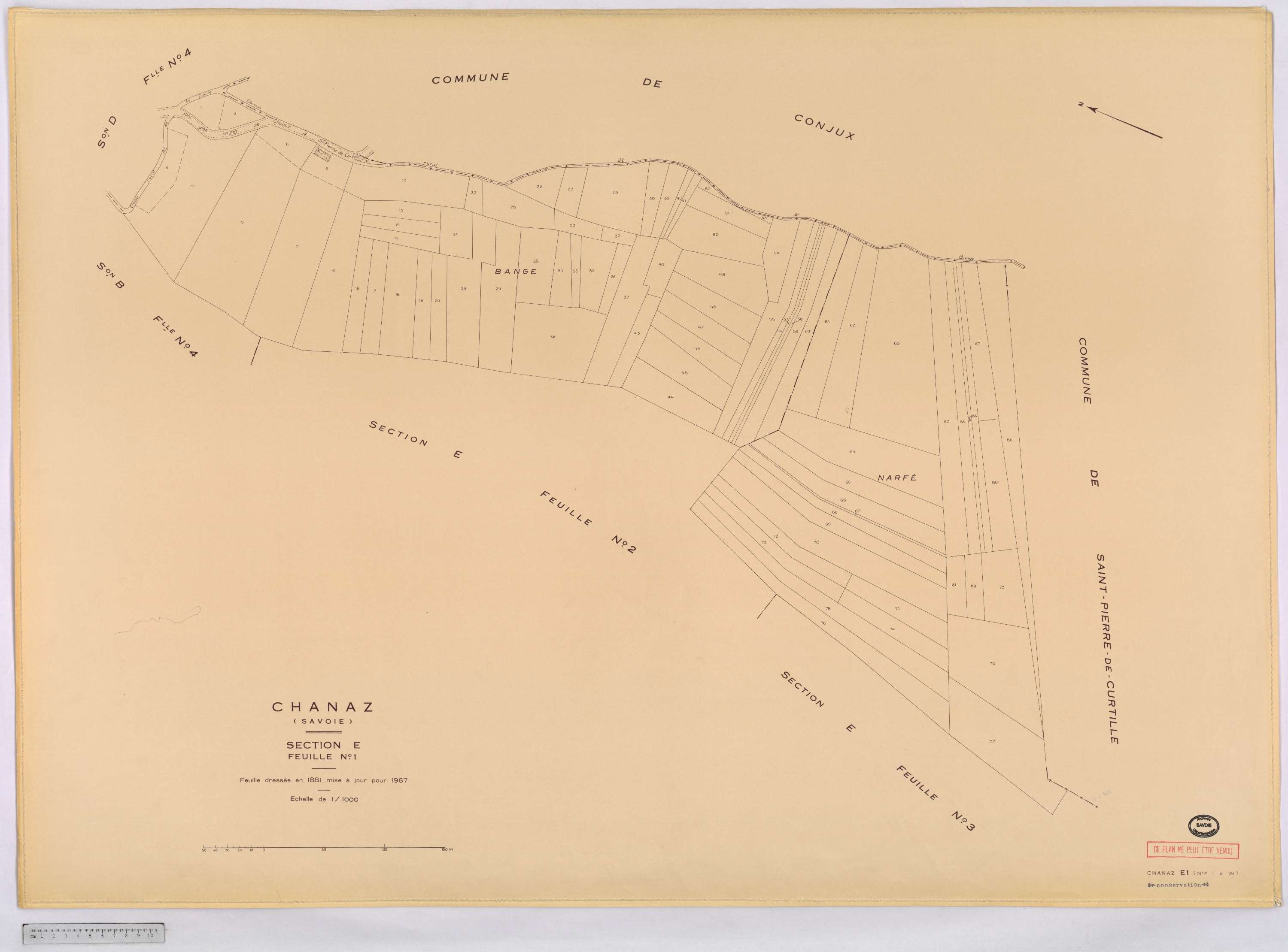 Chanaz - Cadastre rénové, version définitive (1967).