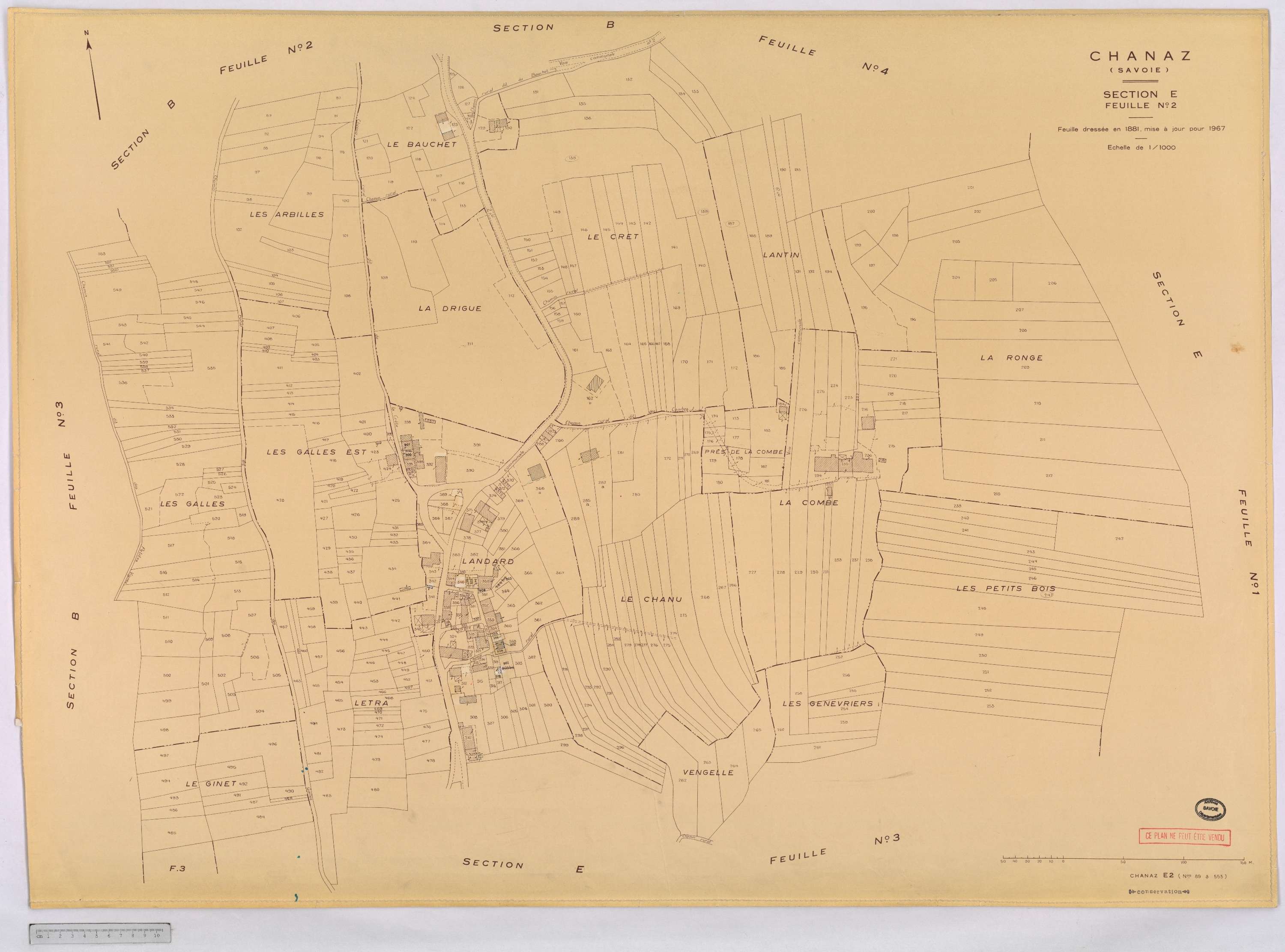 Chanaz - Cadastre rénové, version définitive (1967).