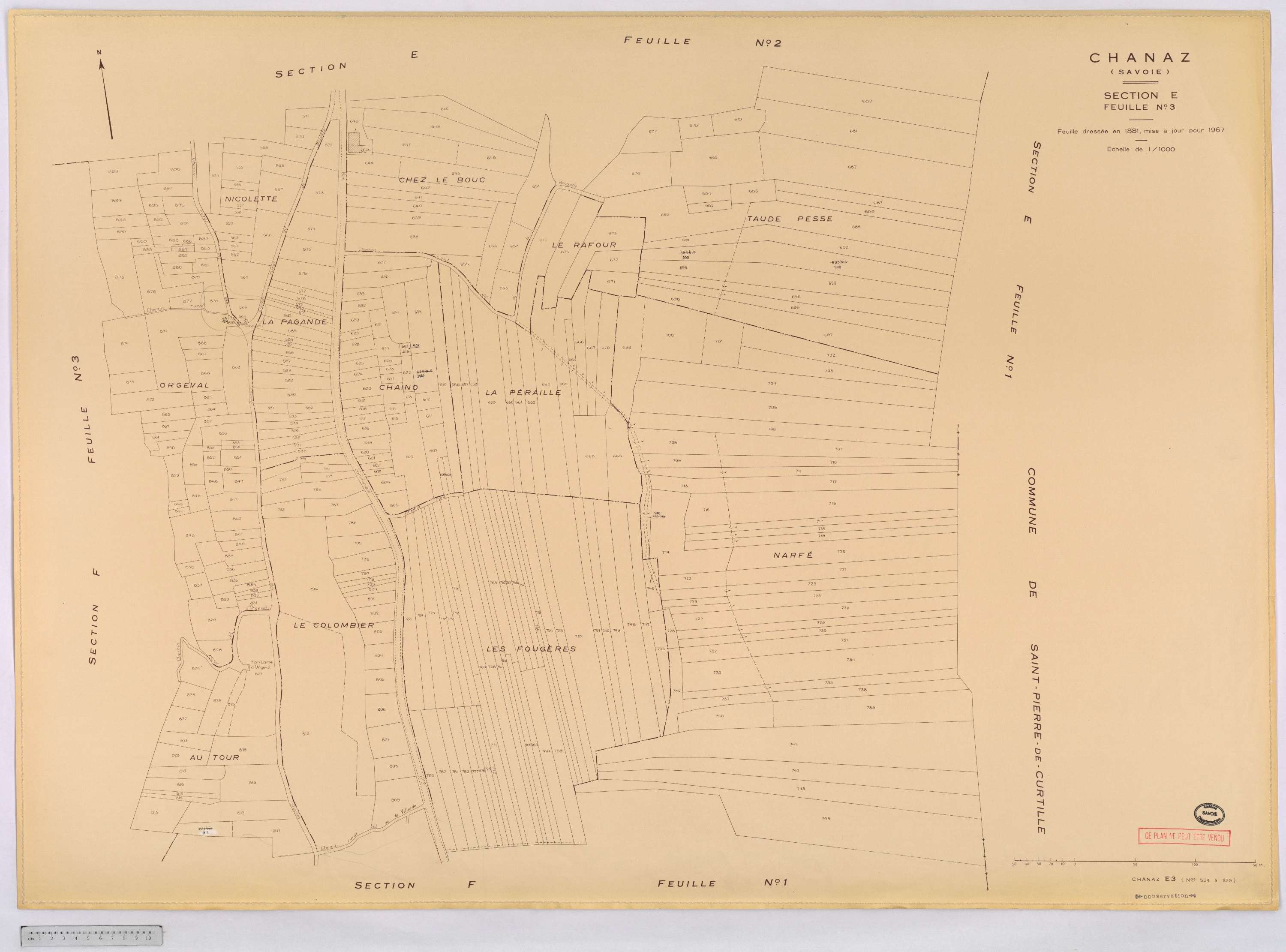 Chanaz - Cadastre rénové, version définitive (1967).