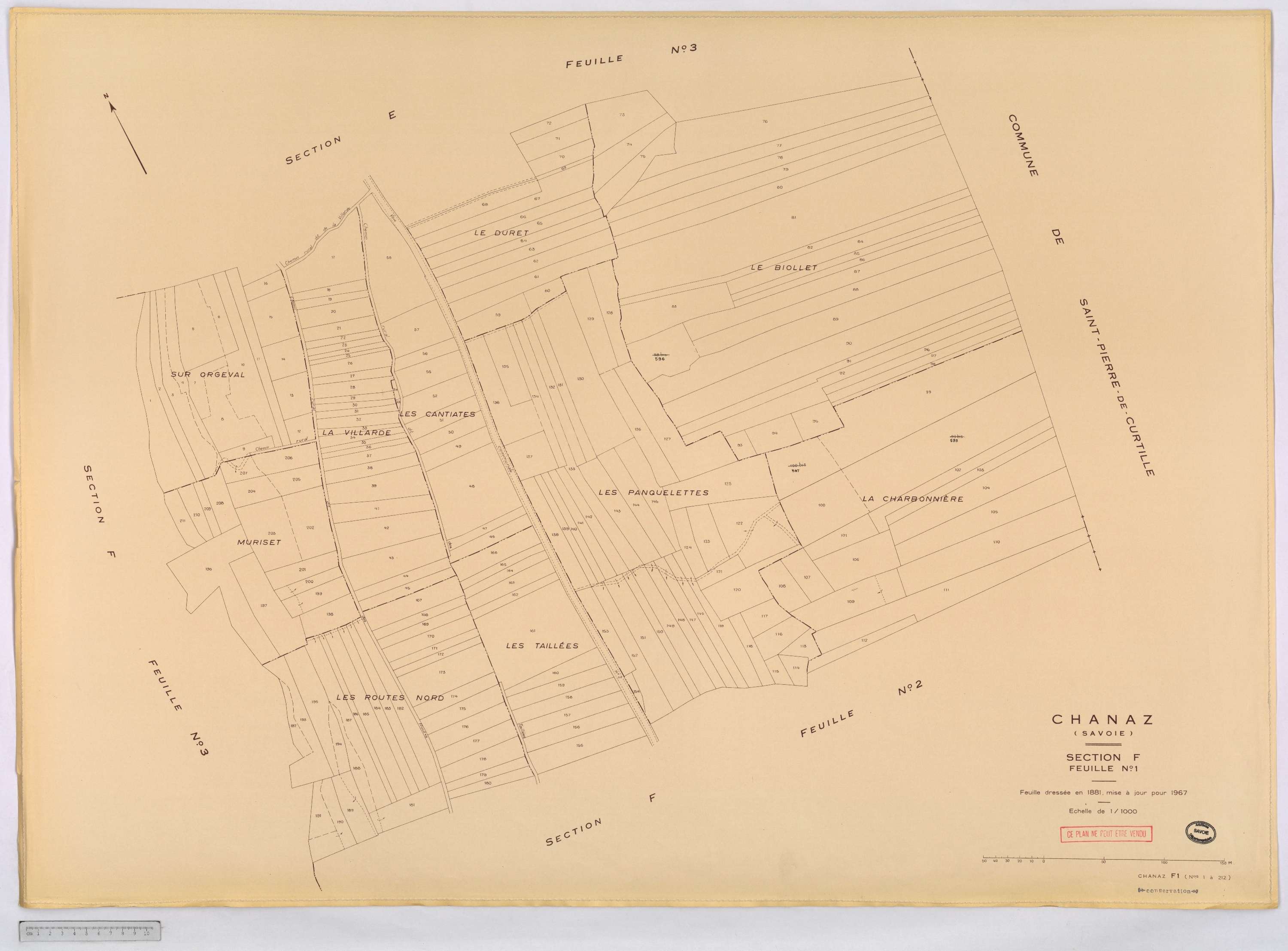 Chanaz - Cadastre rénové, version définitive (1967).