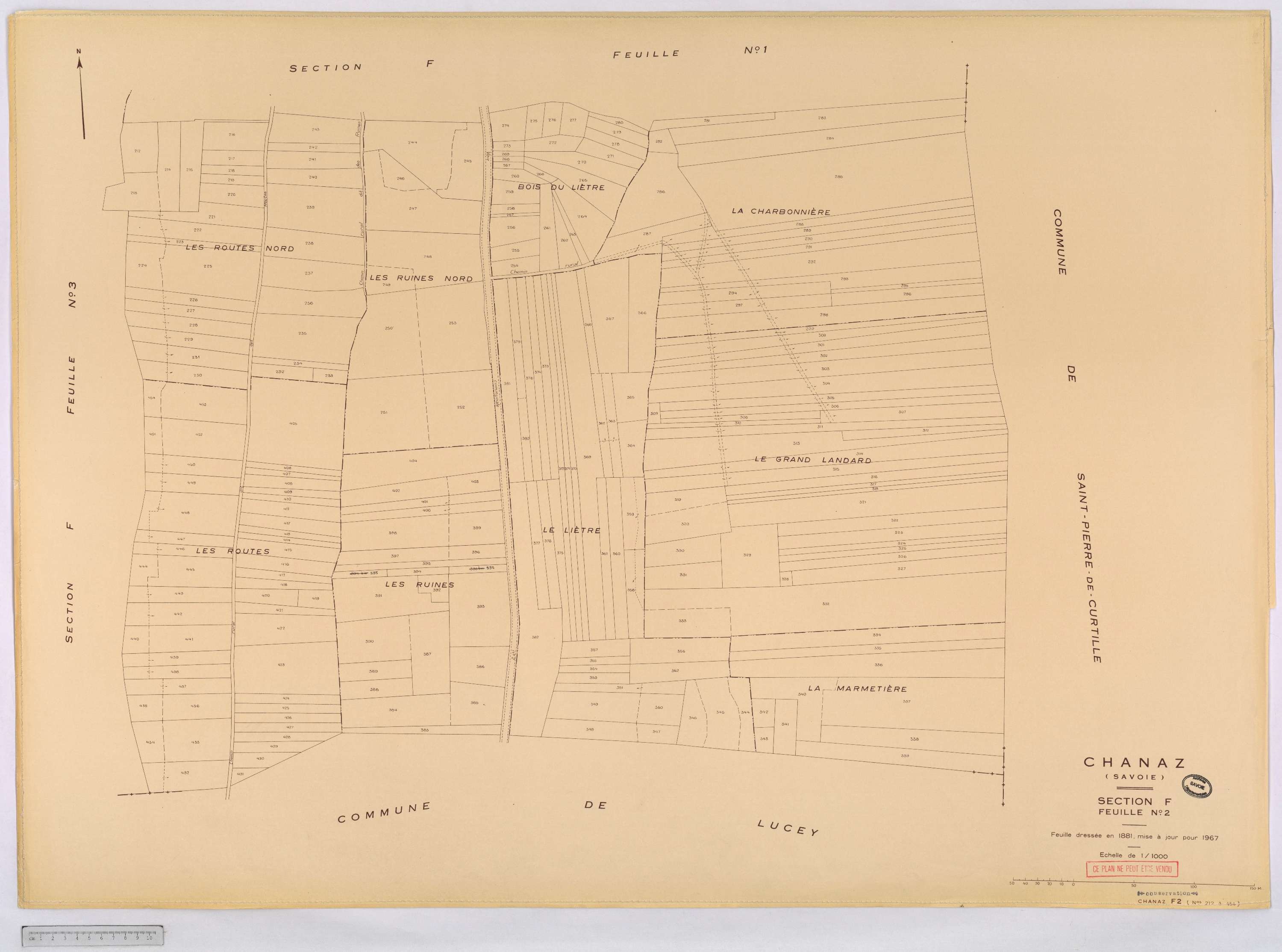 Chanaz - Cadastre rénové, version définitive (1967).