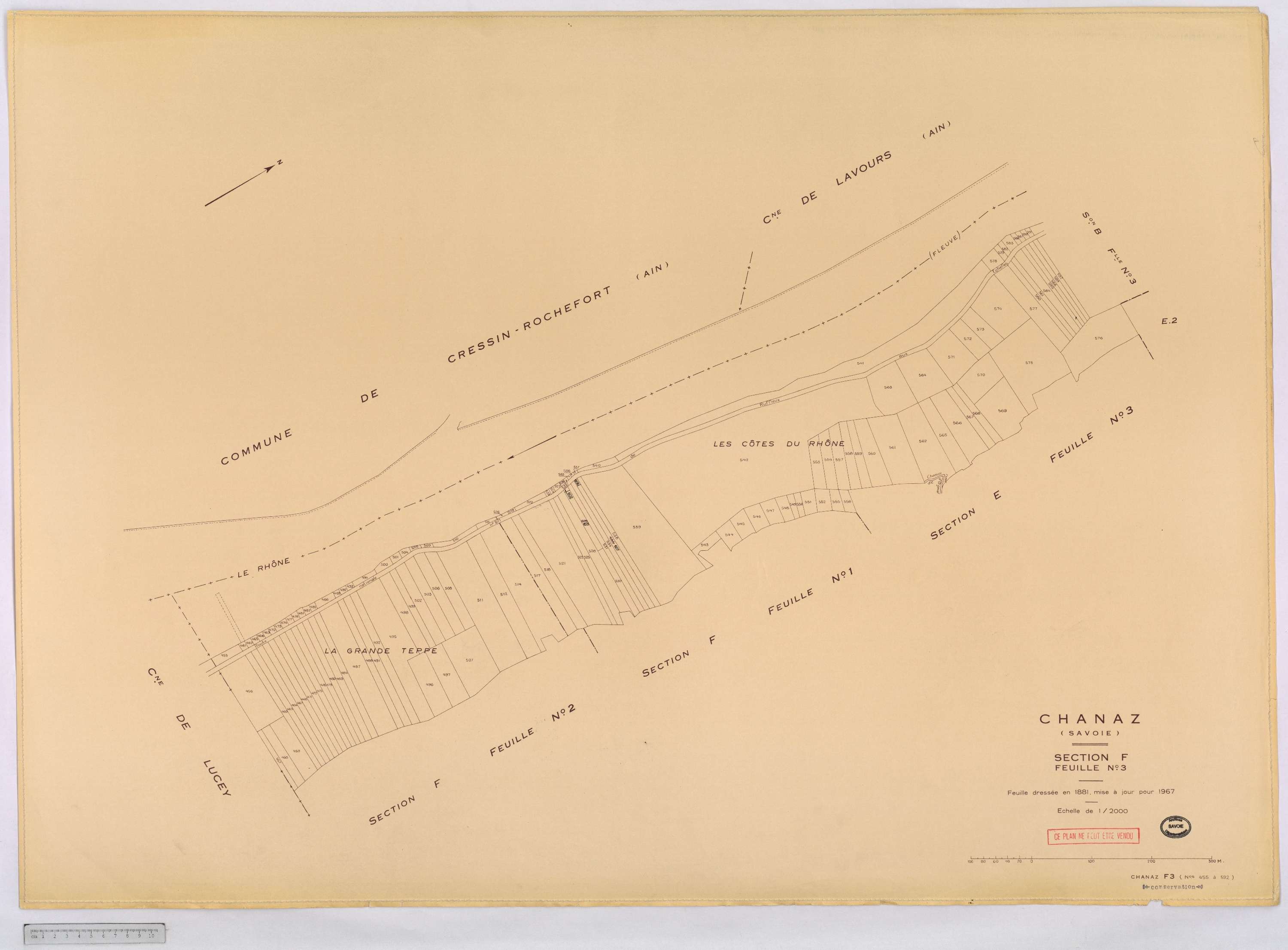 Chanaz - Cadastre rénové, version définitive (1967).