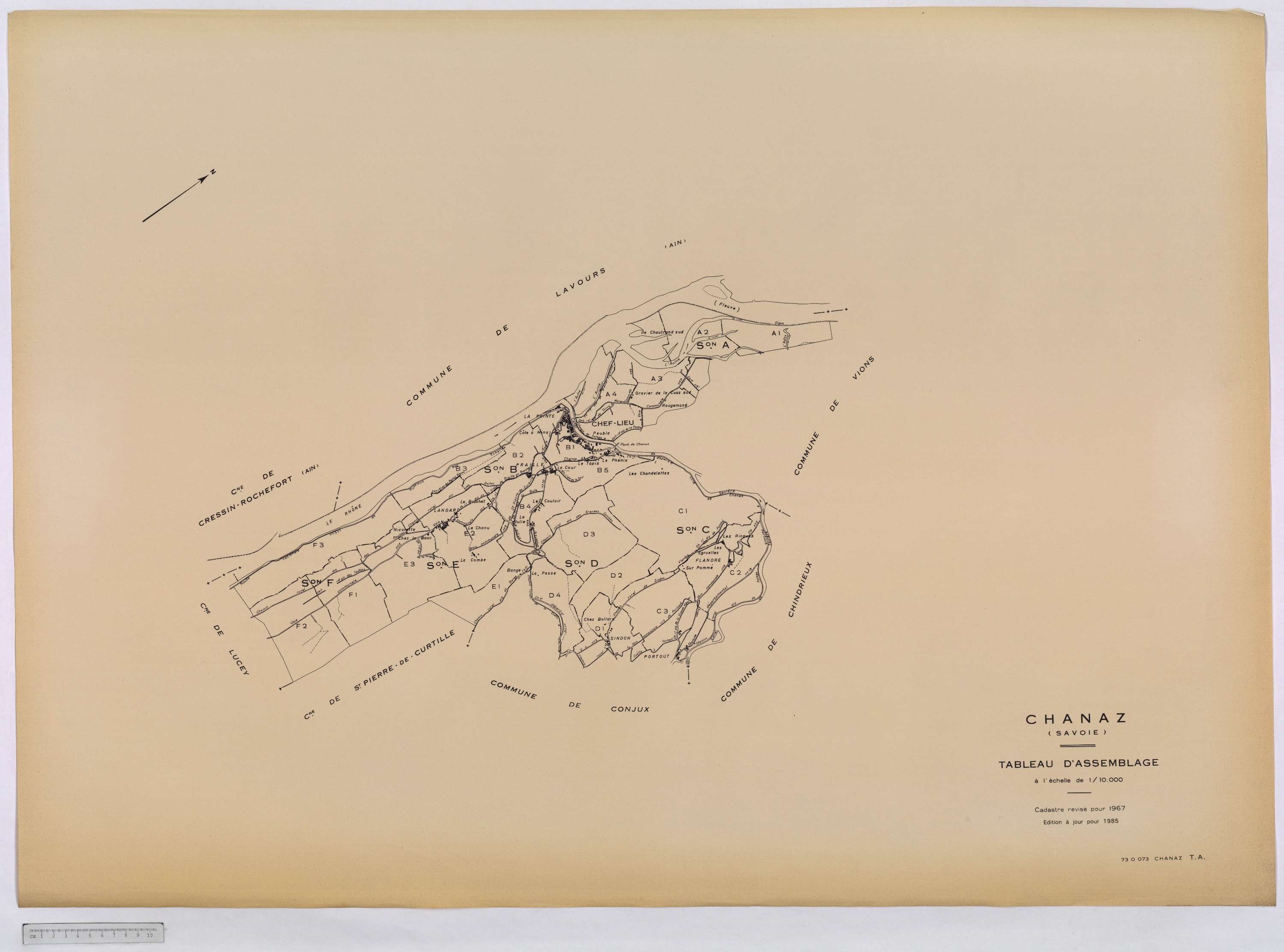 Chanaz - Cadastre rénové, version définitive (1967).