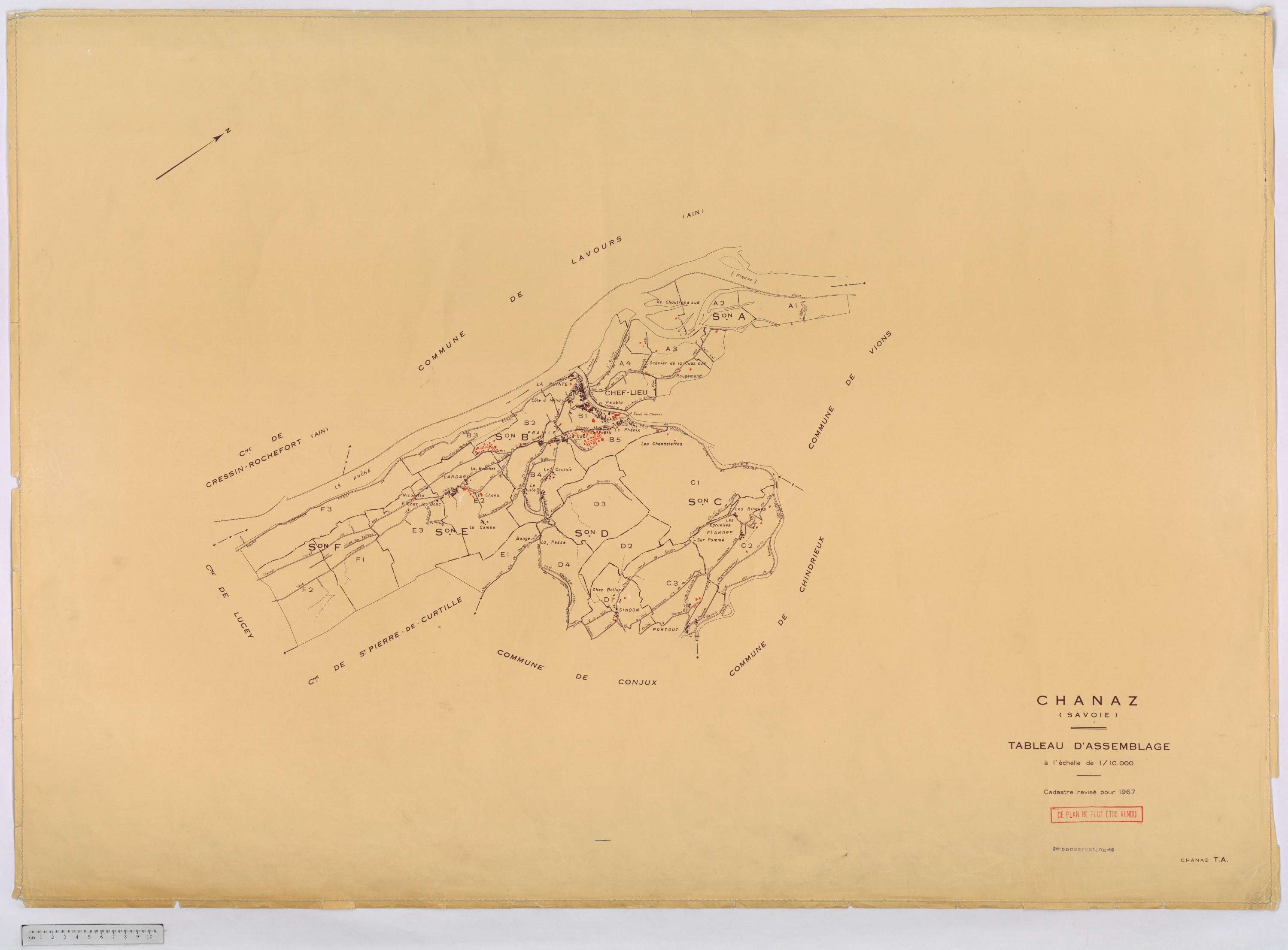Chanaz - Cadastre rénové, version définitive (1967).