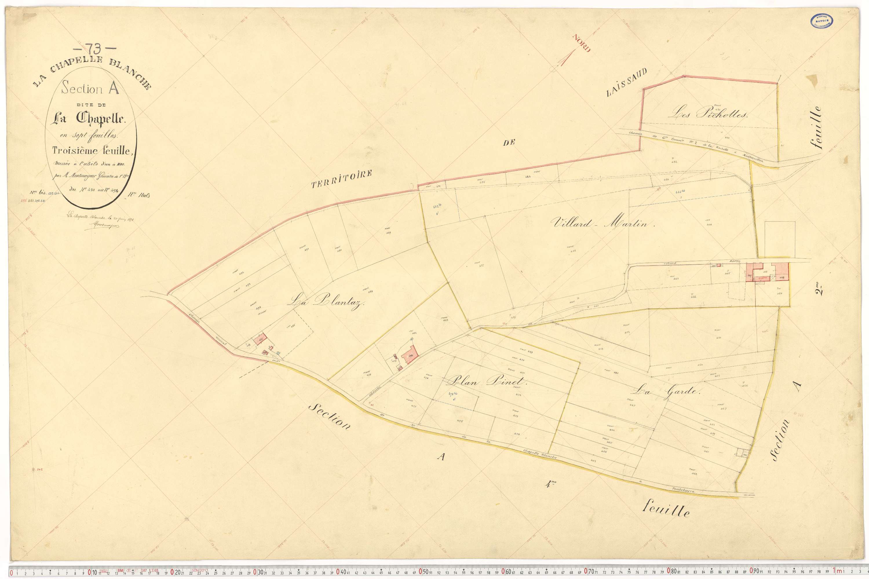 La Chapelle - Plans cadastraux du premier cadastre français.