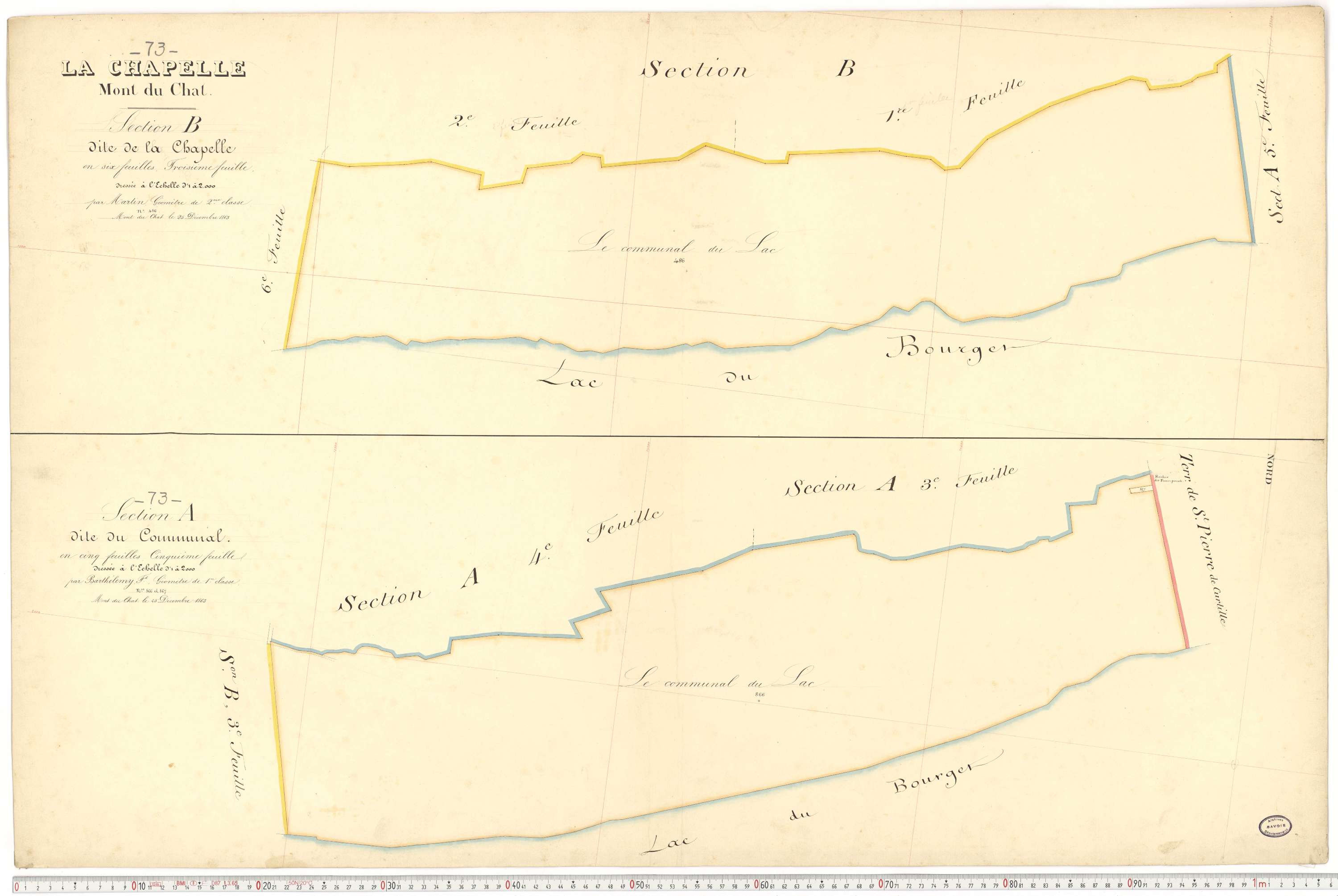 La Chapelle - Plans cadastraux du premier cadastre français.