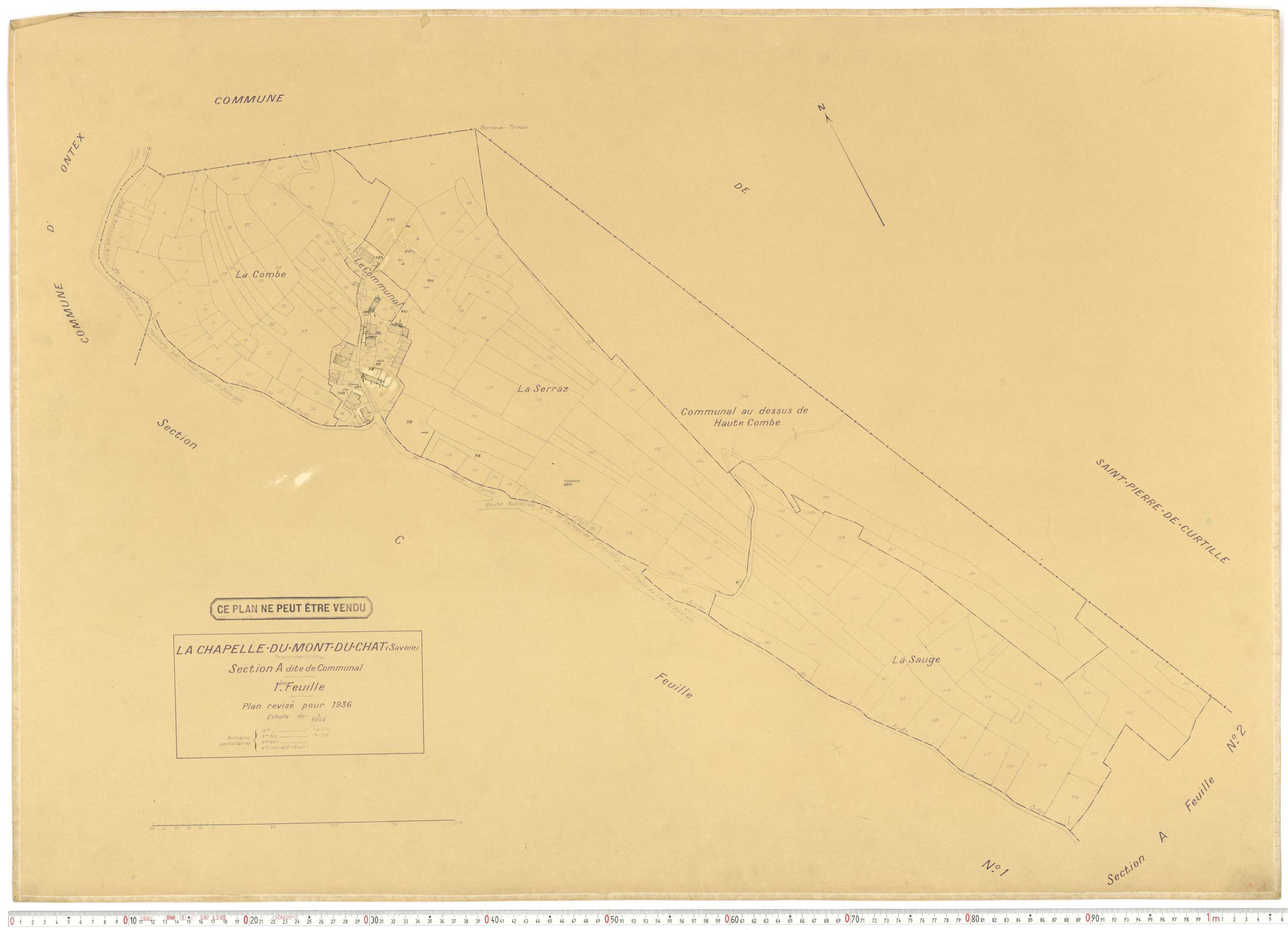 La Chapelle - Plans cadastraux du cadastre rénové en 1936 et mis à jour en 1988.