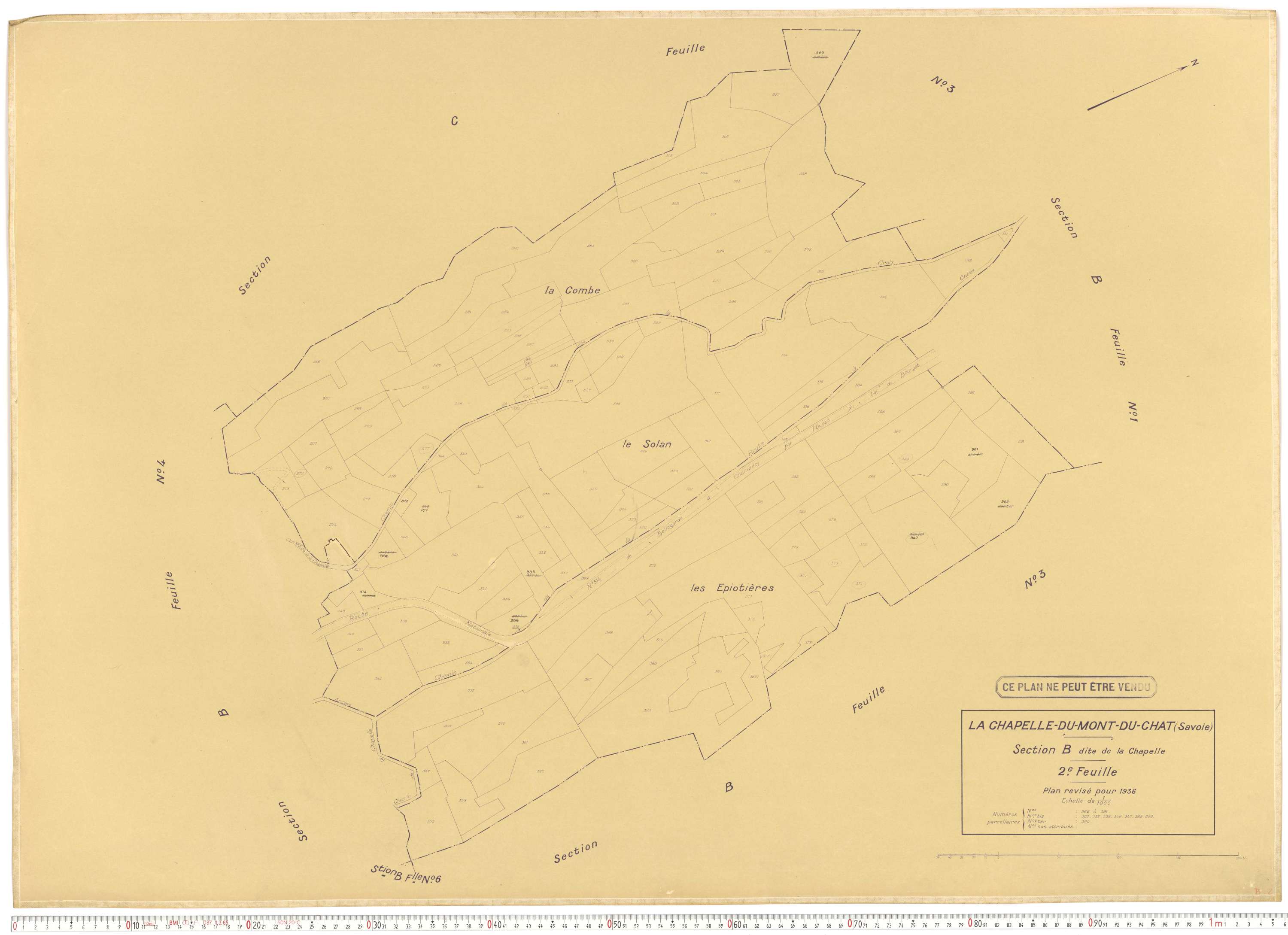 La Chapelle - Plans cadastraux du cadastre rénové en 1936 et mis à jour en 1988.