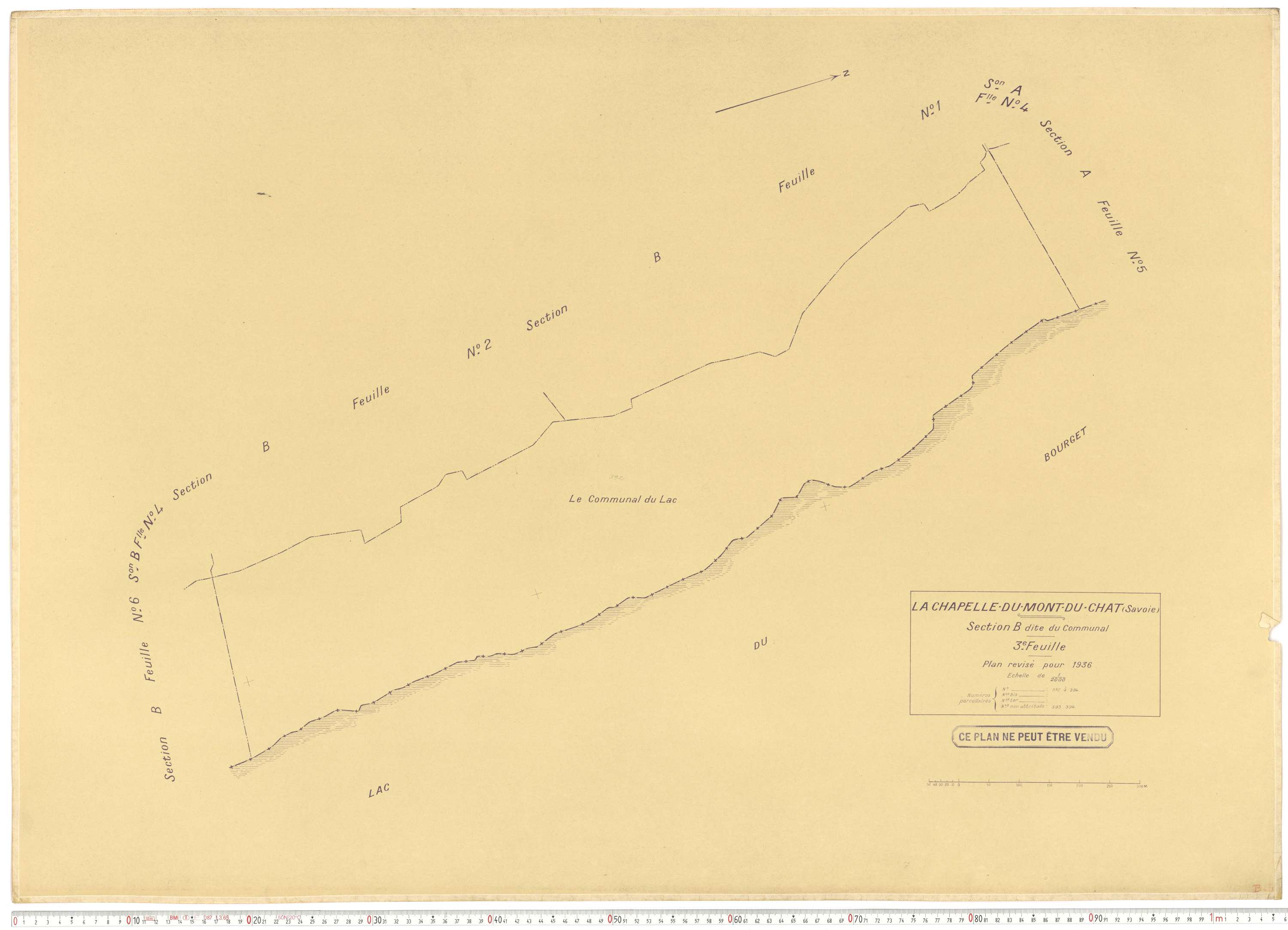 La Chapelle - Plans cadastraux du cadastre rénové en 1936 et mis à jour en 1988.
