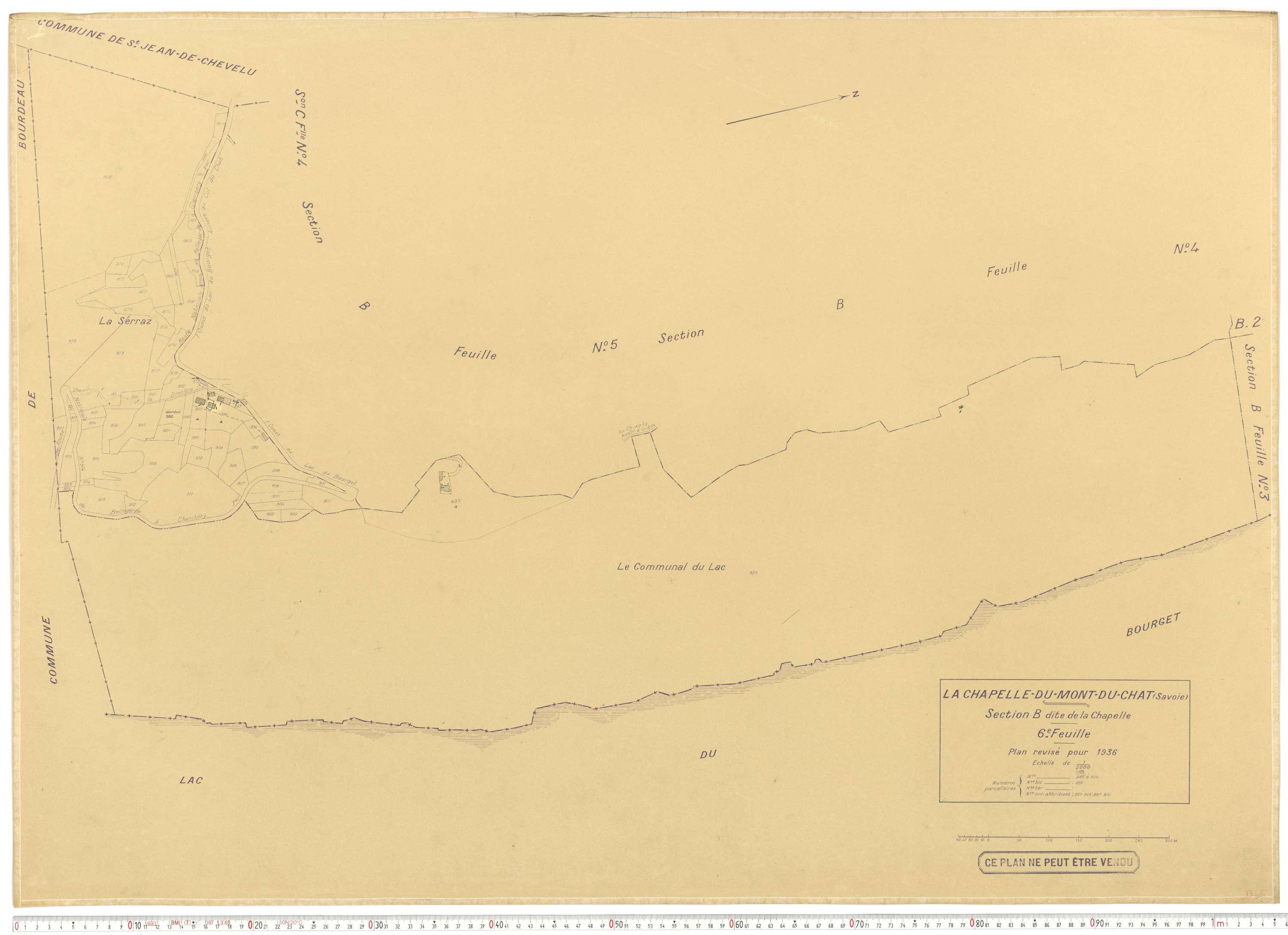La Chapelle - Plans cadastraux du cadastre rénové en 1936 et mis à jour en 1988.