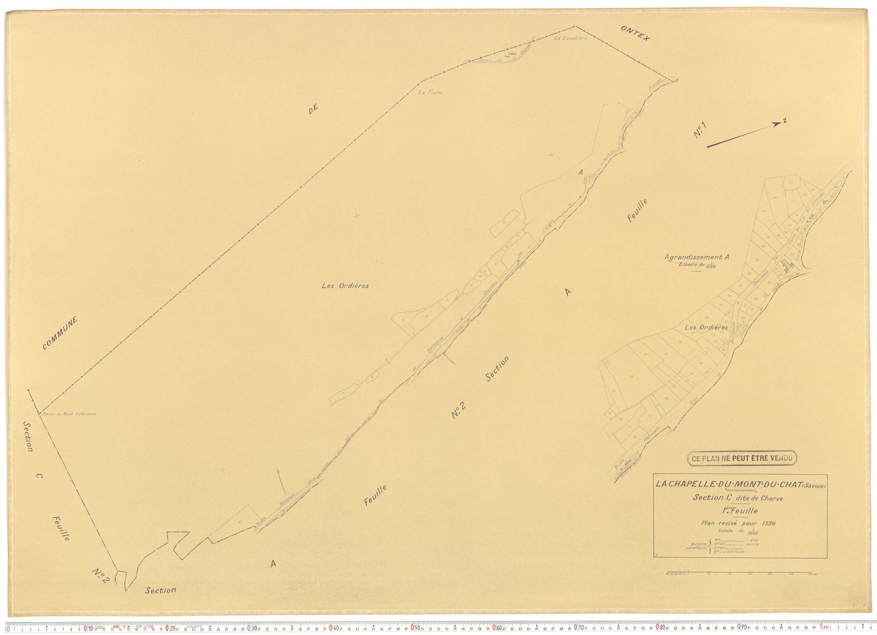 La Chapelle - Plans cadastraux du cadastre rénové en 1936 et mis à jour en 1988.