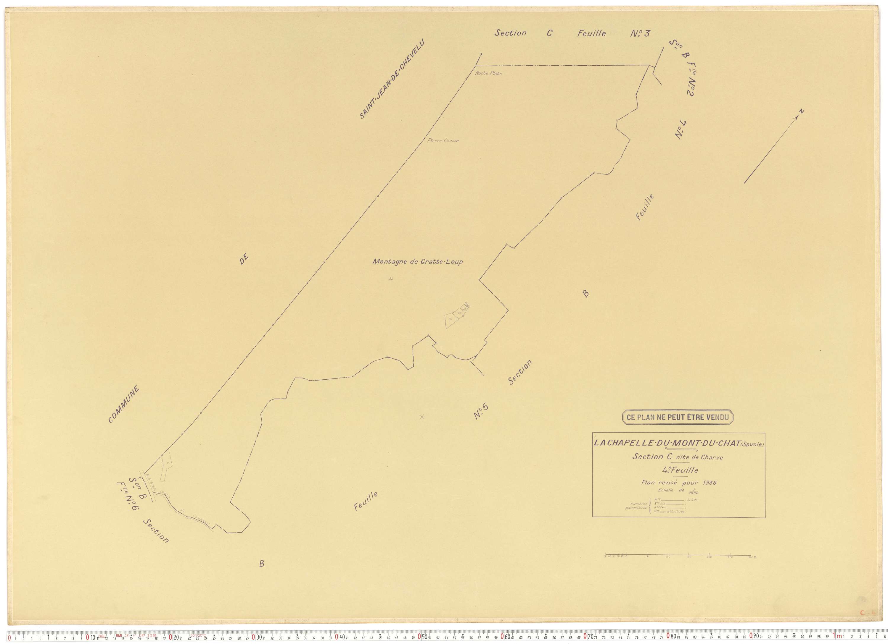 La Chapelle - Plans cadastraux du cadastre rénové en 1936 et mis à jour en 1988.
