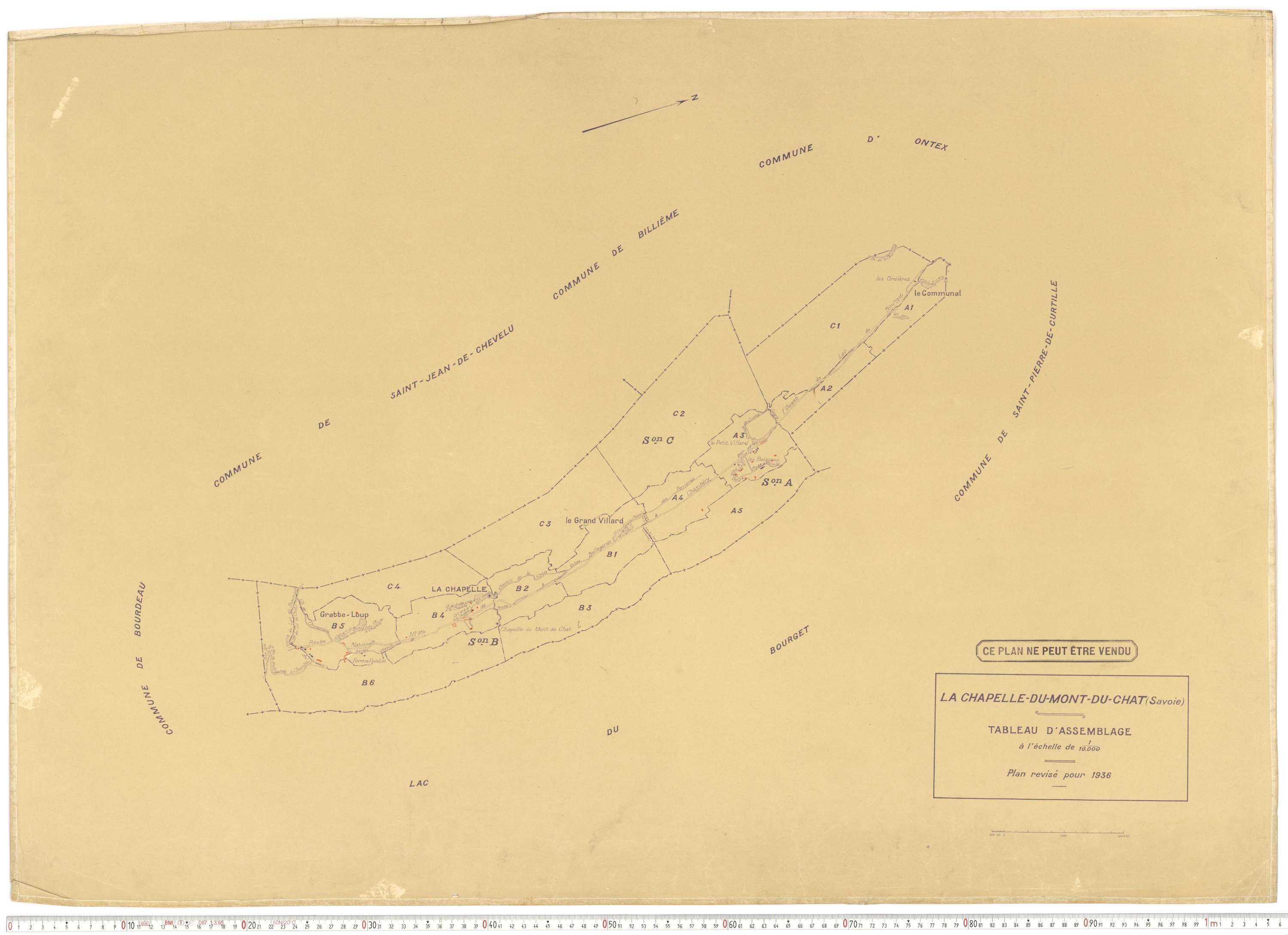 La Chapelle - Plans cadastraux du cadastre rénové en 1936 et mis à jour en 1988.
