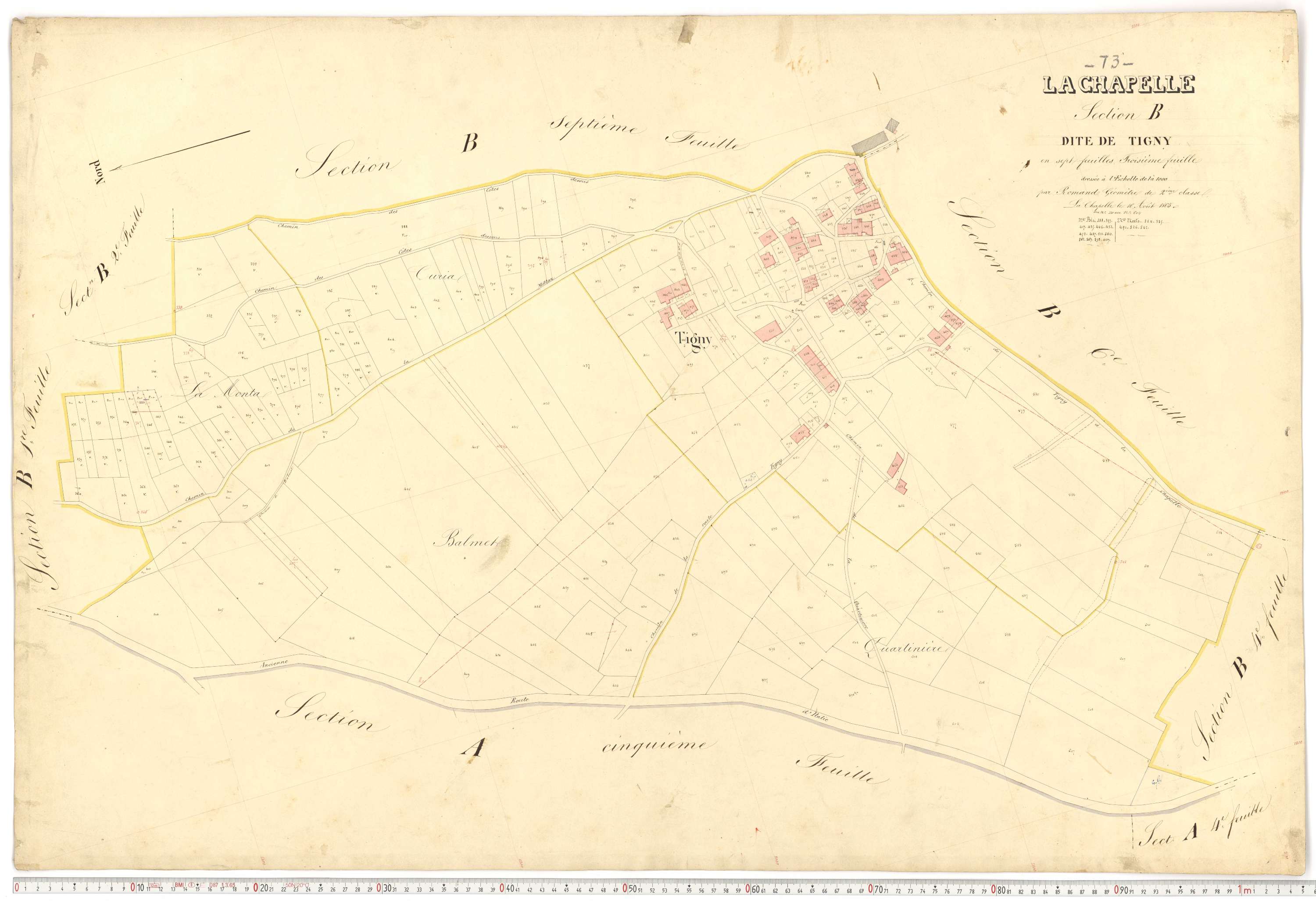 La Chapelle - Plans cadastraux du premier cadastre français.