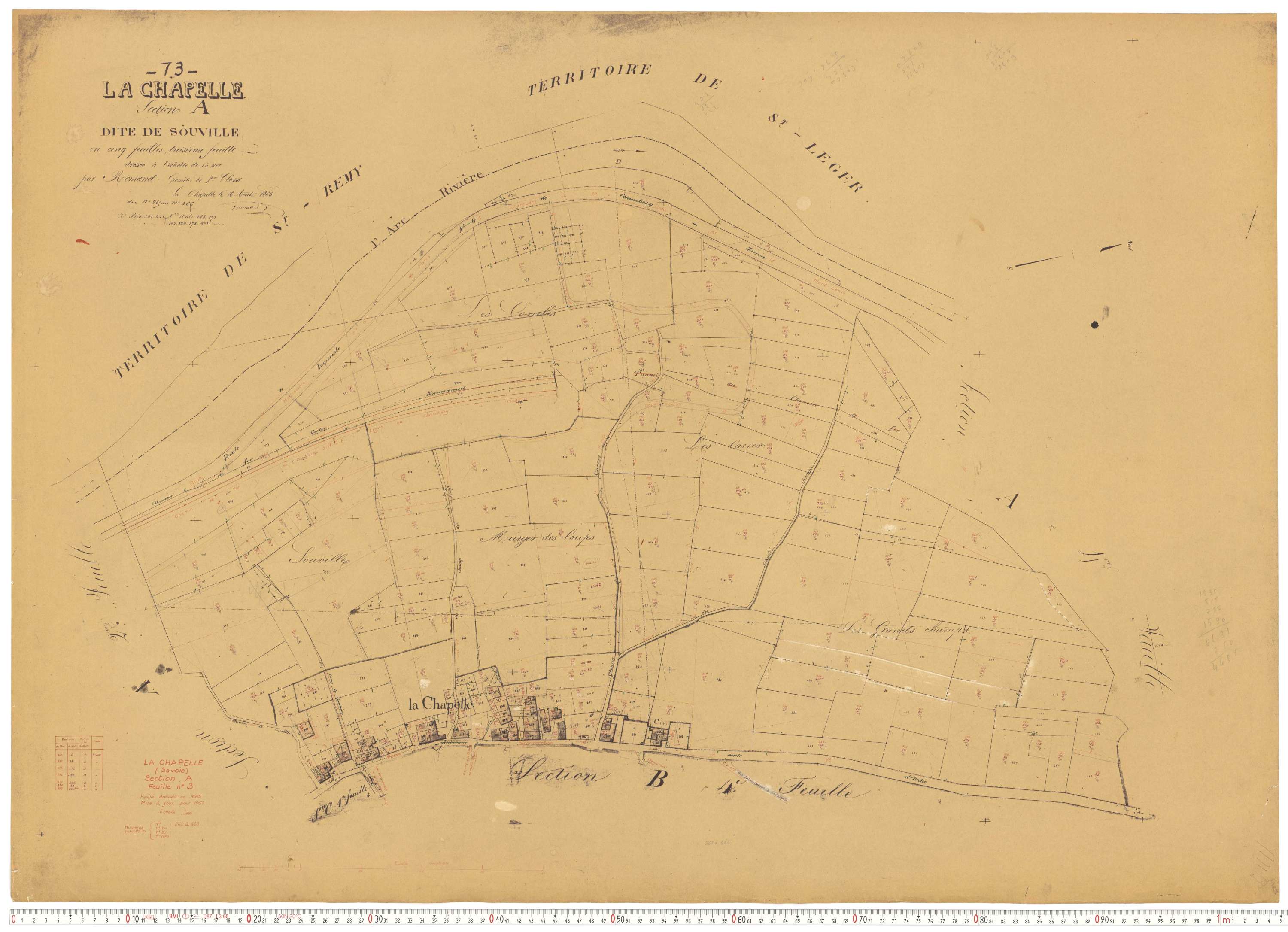 La Chapelle - Plans cadastraux du cadastre rénové.