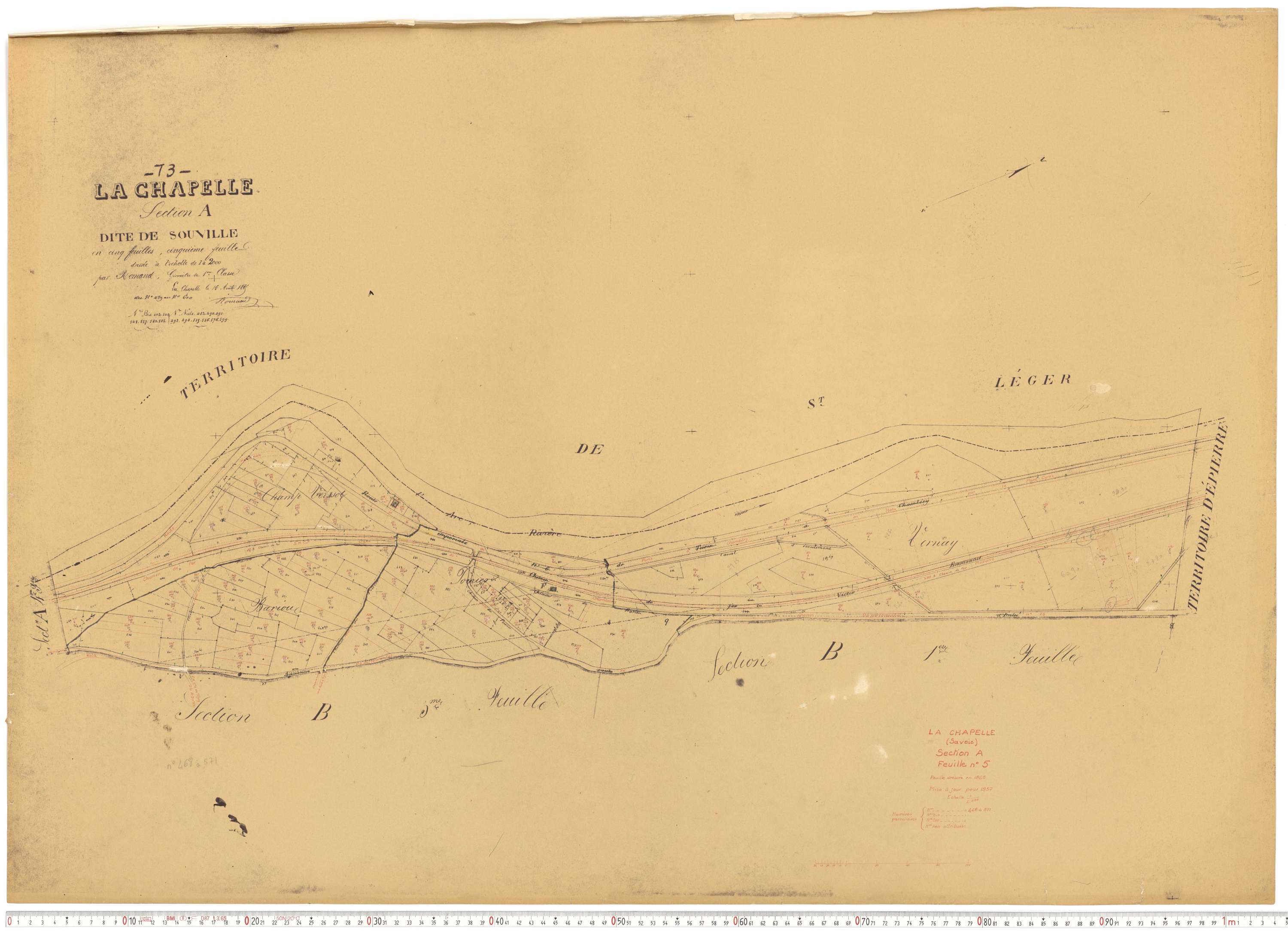 La Chapelle - Plans cadastraux du cadastre rénové.