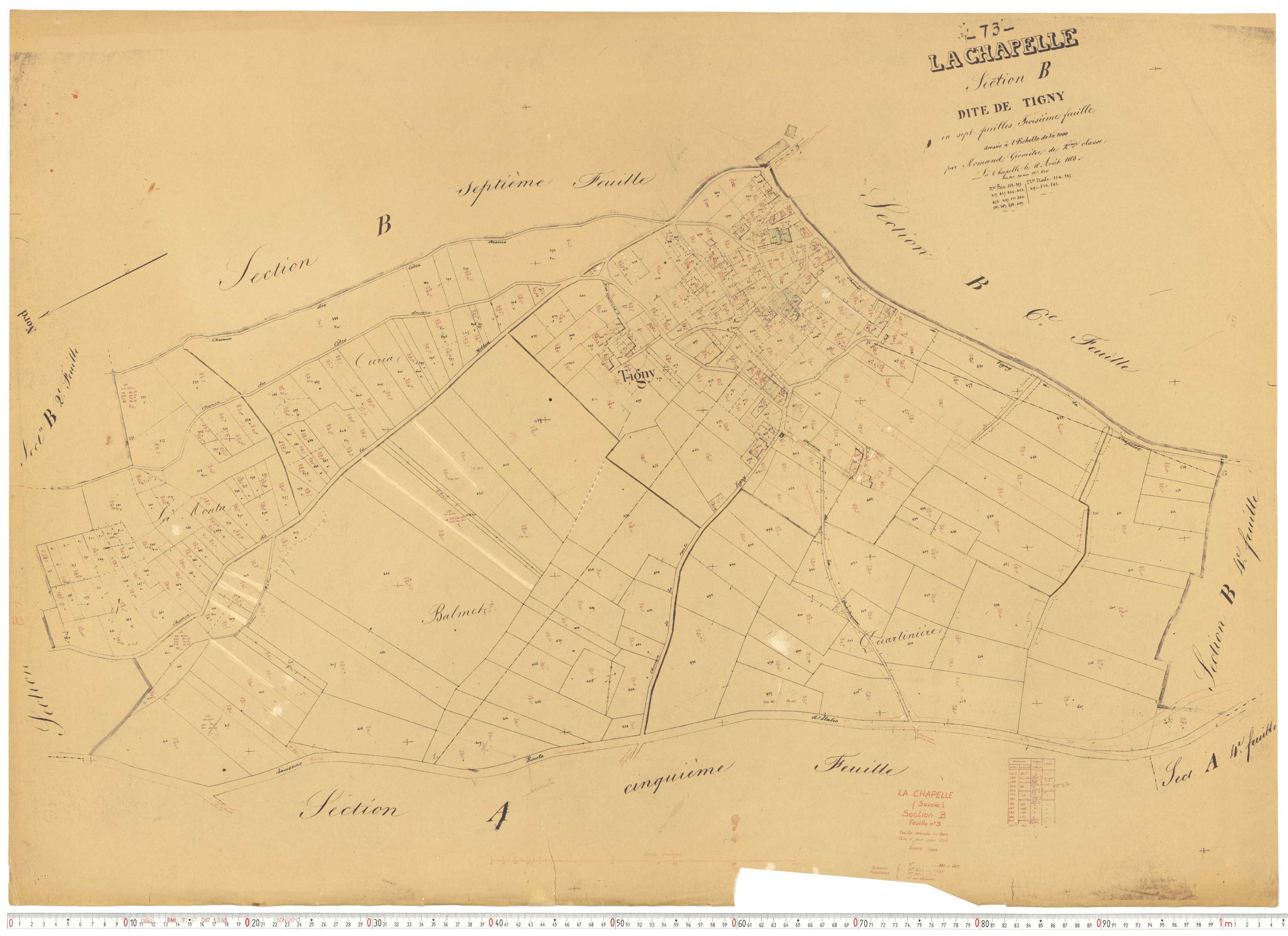 La Chapelle - Plans cadastraux du cadastre rénové.