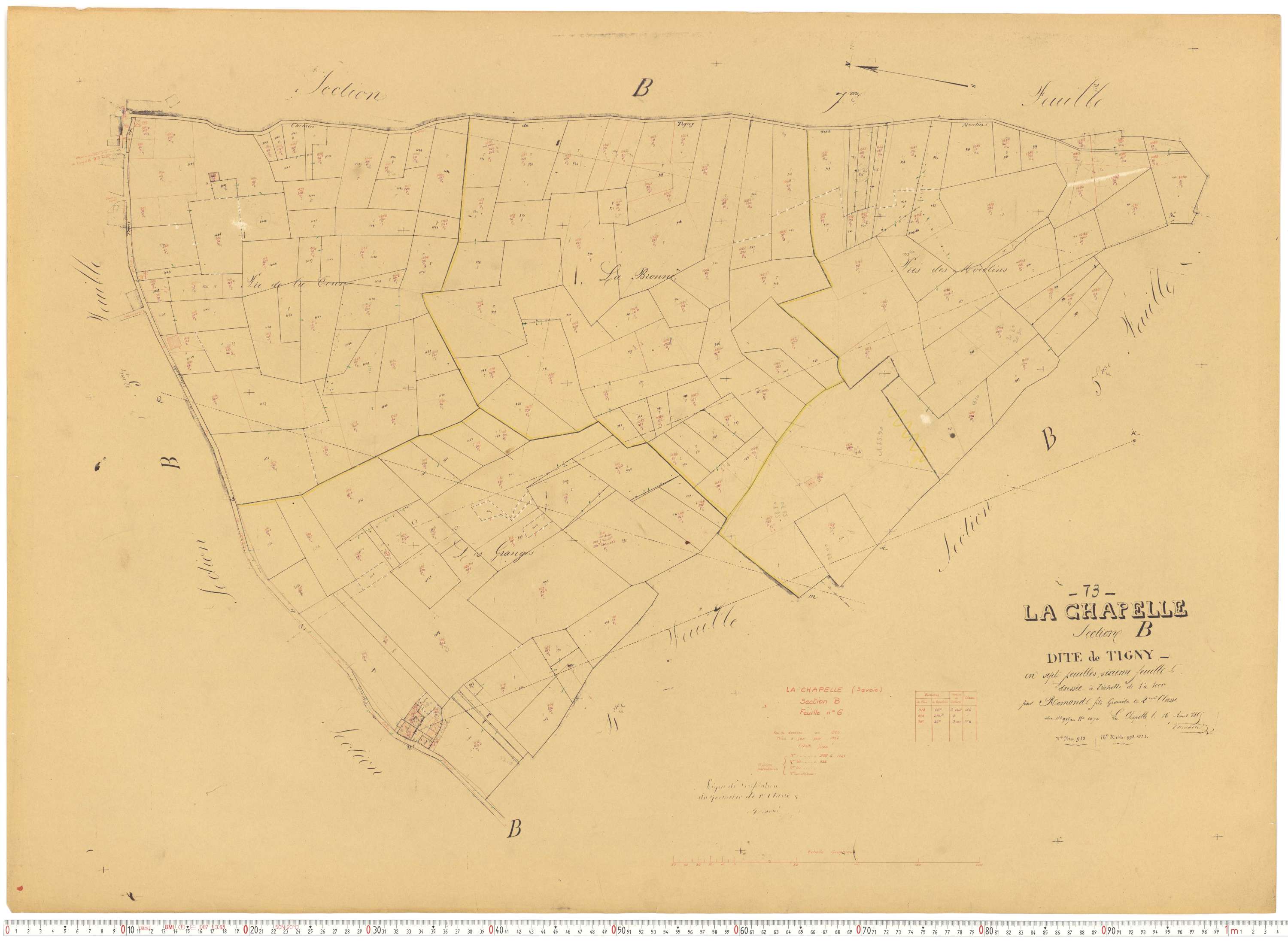 La Chapelle - Plans cadastraux du cadastre rénové.