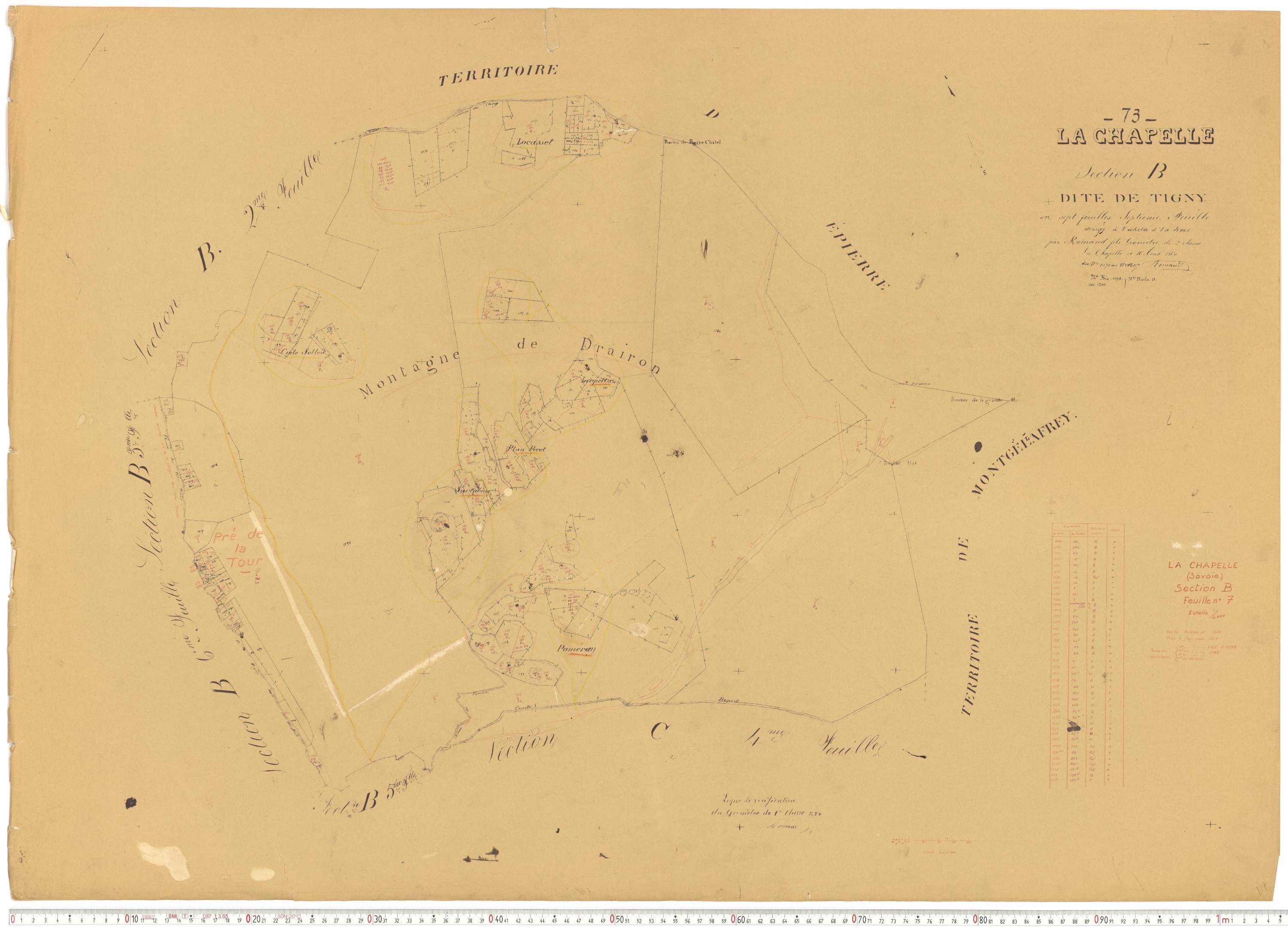 La Chapelle - Plans cadastraux du cadastre rénové.