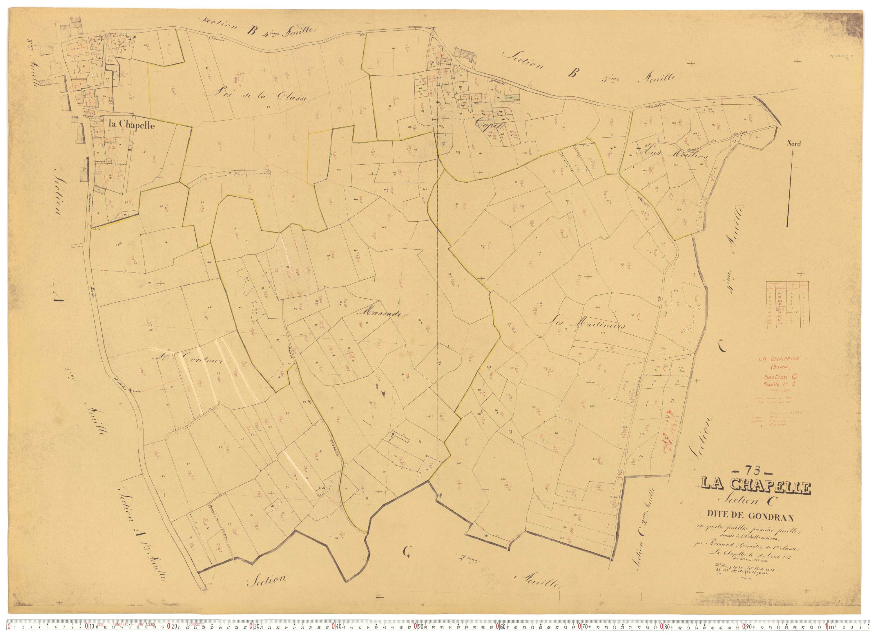 La Chapelle - Plans cadastraux du cadastre rénové.