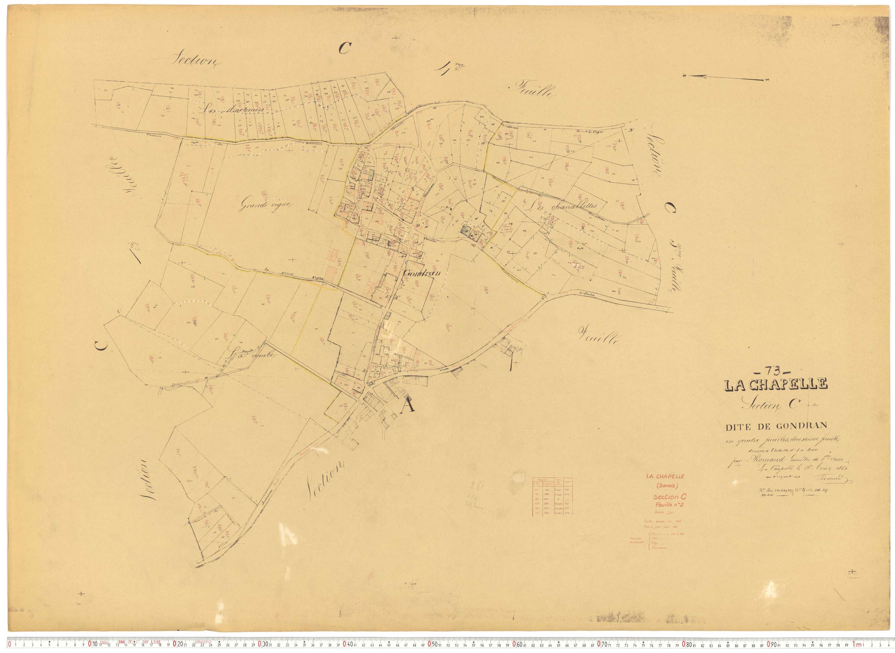 La Chapelle - Plans cadastraux du cadastre rénové.