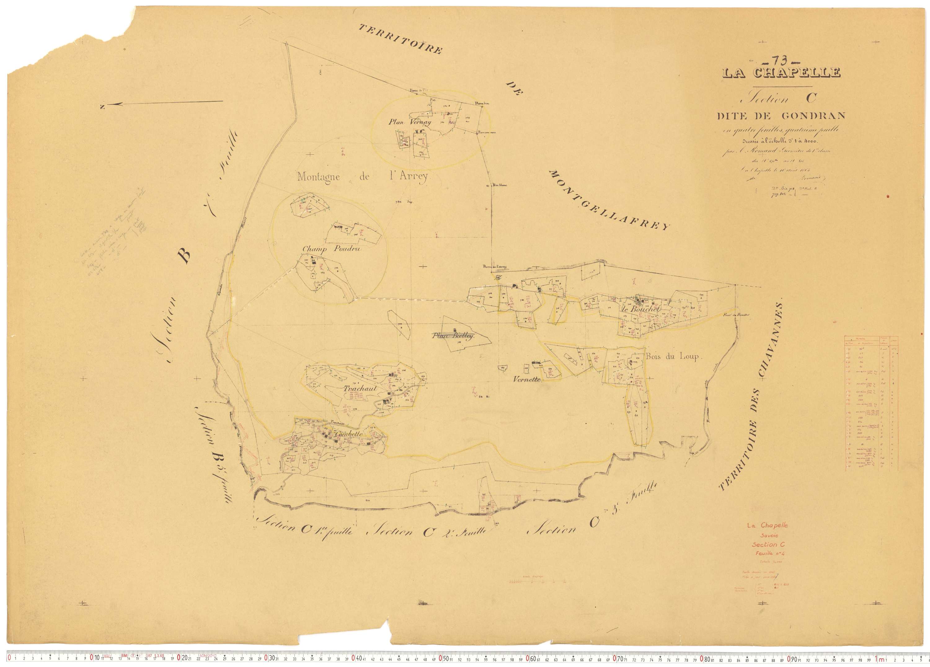 La Chapelle - Plans cadastraux du cadastre rénové.