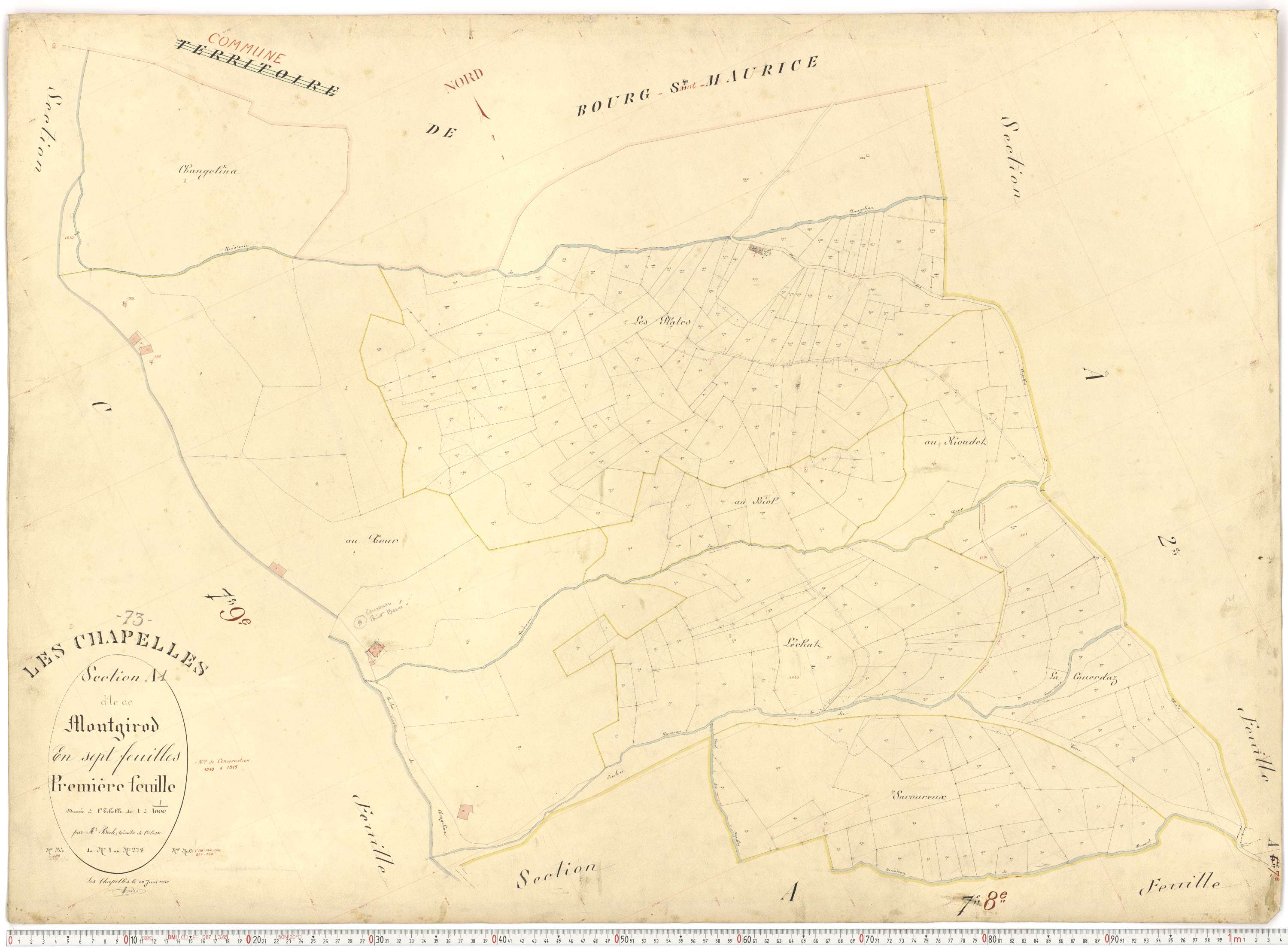 Chapelles - Plans cadastraux du premier cadastre français.